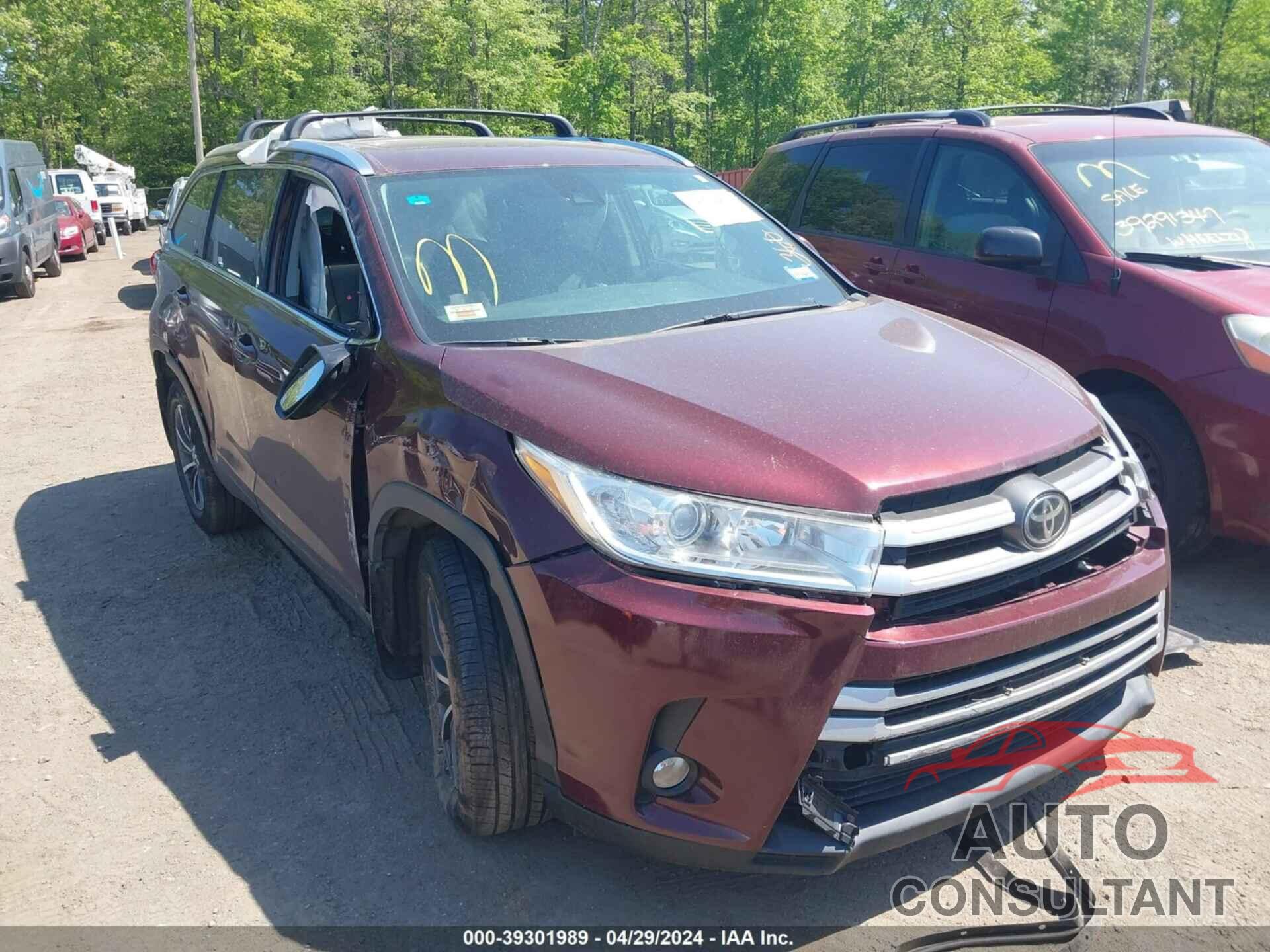 TOYOTA HIGHLANDER 2019 - 5TDJZRFHXKS707120