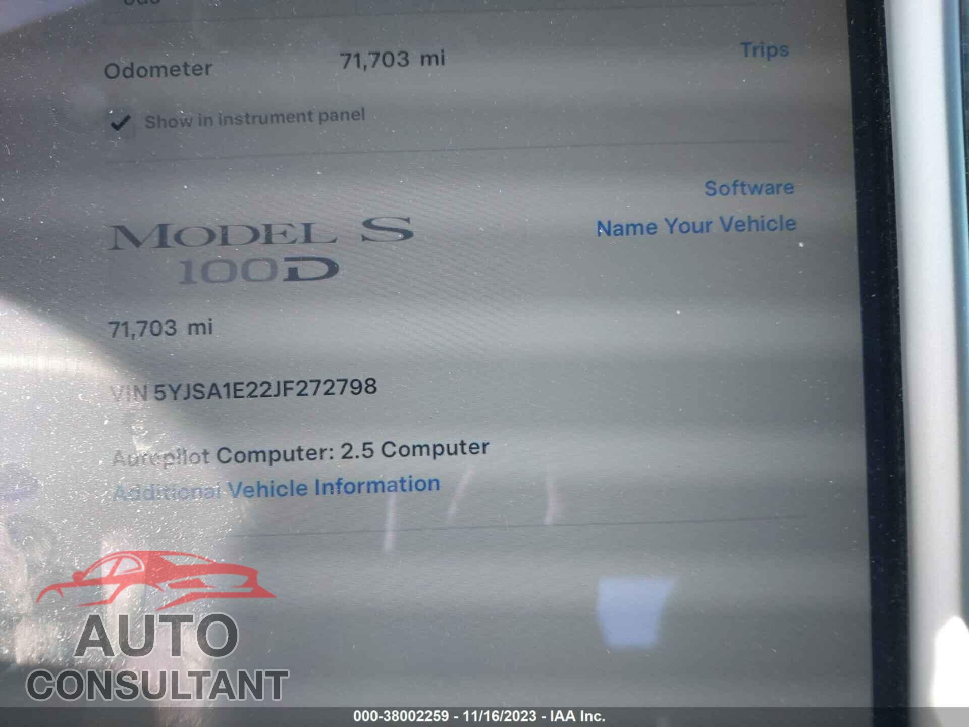 TESLA MODEL S 2018 - 5YJSA1E22JF272798