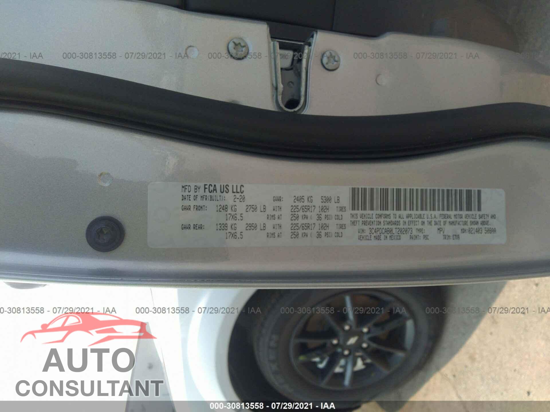 DODGE JOURNEY 2020 - 3C4PDCAB0LT202073