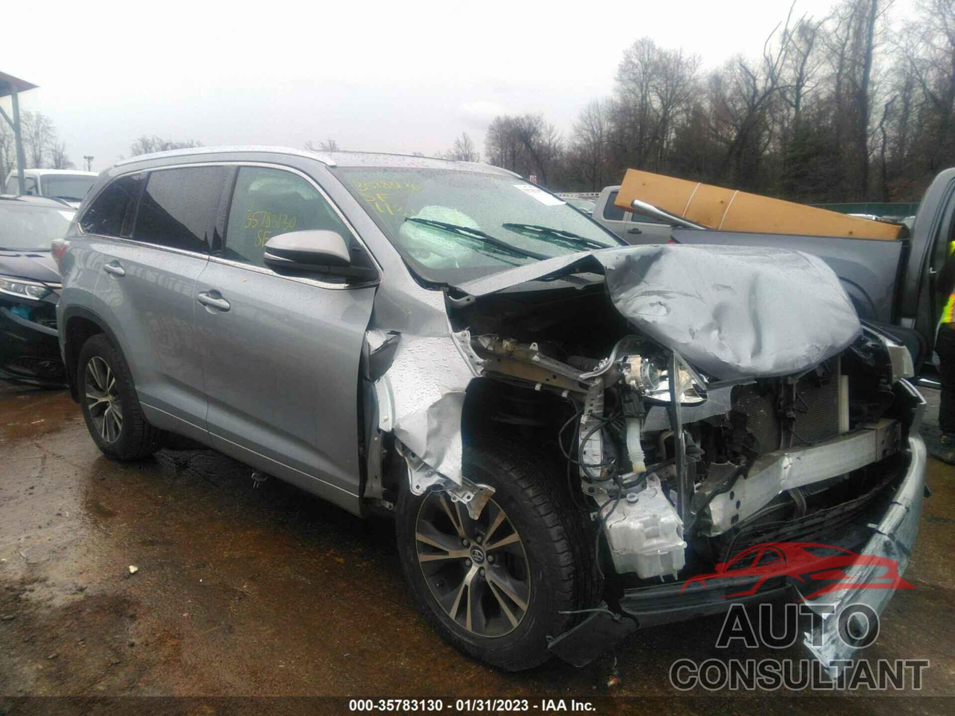 TOYOTA HIGHLANDER 2016 - 5TDJKRFH8GS282279