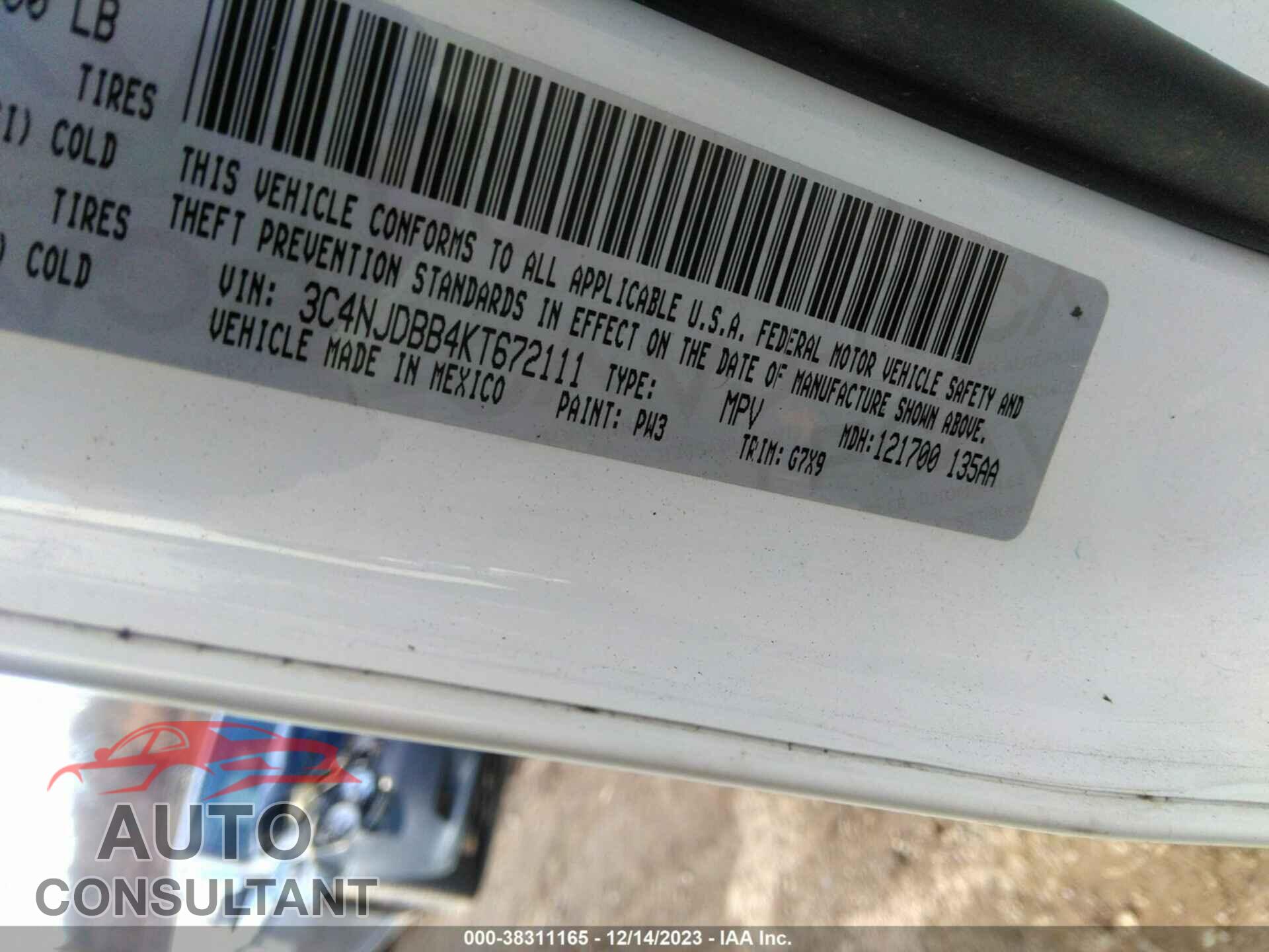 JEEP COMPASS 2019 - 3C4NJDBB4KT672111