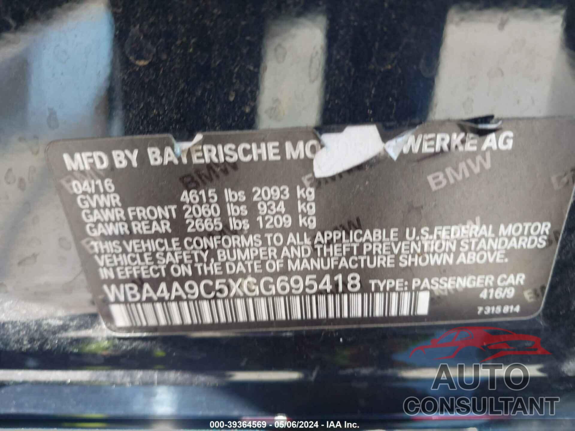 BMW 428I GRAN COUPE 2016 - WBA4A9C5XGG695418