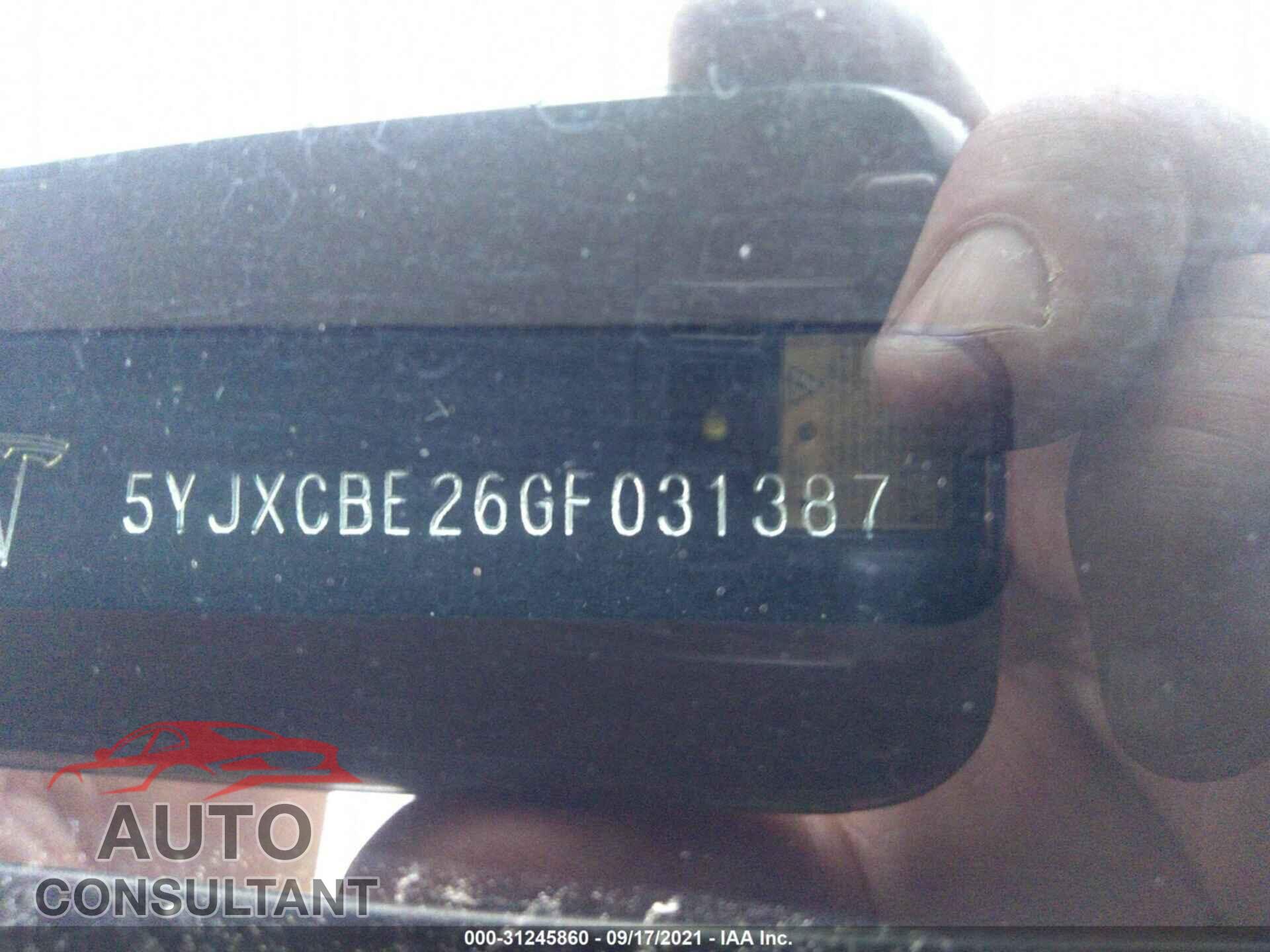 TESLA MODEL X 2016 - 5YJXCBE26GF031387