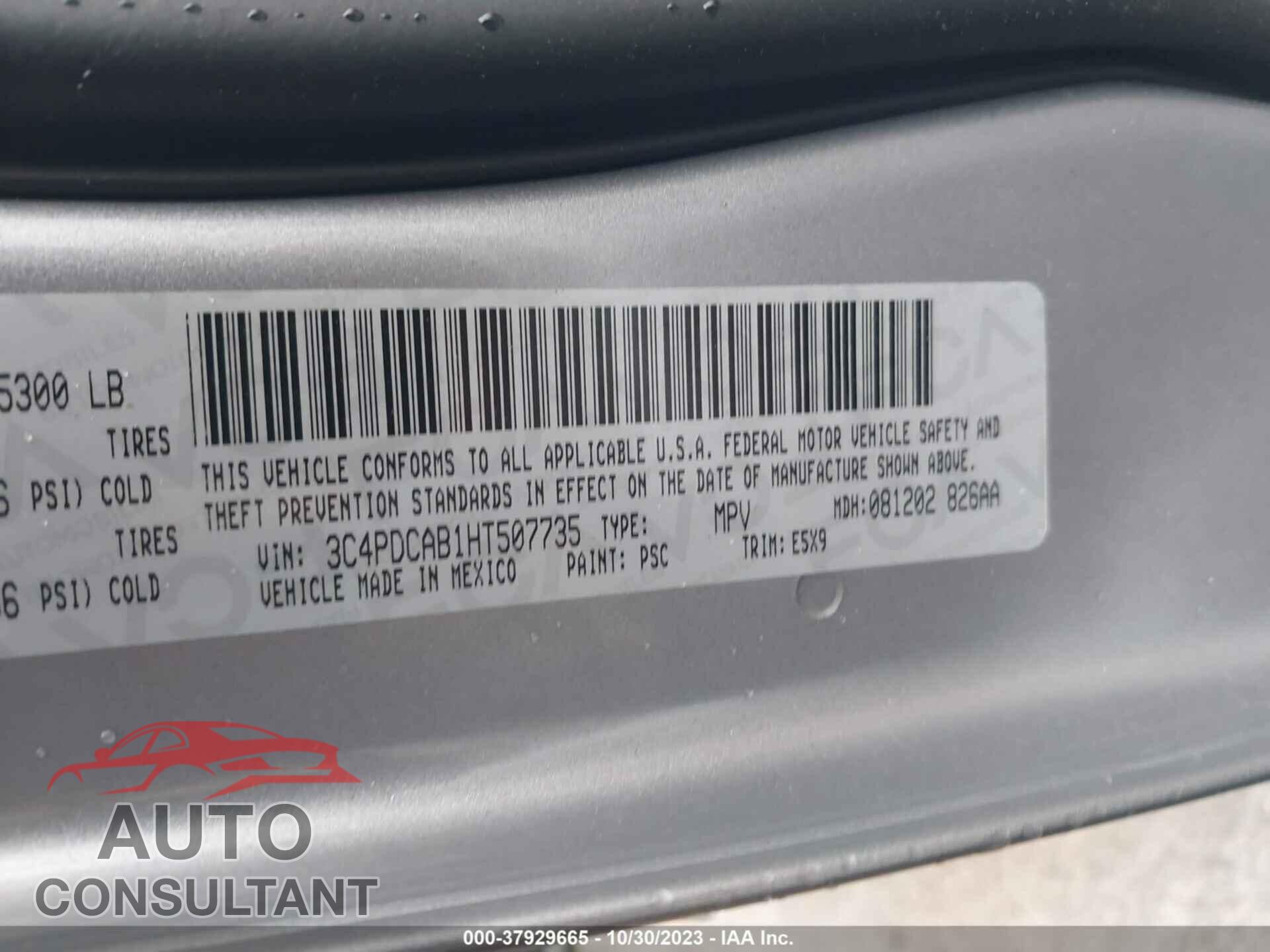 DODGE JOURNEY 2017 - 3C4PDCAB1HT507735