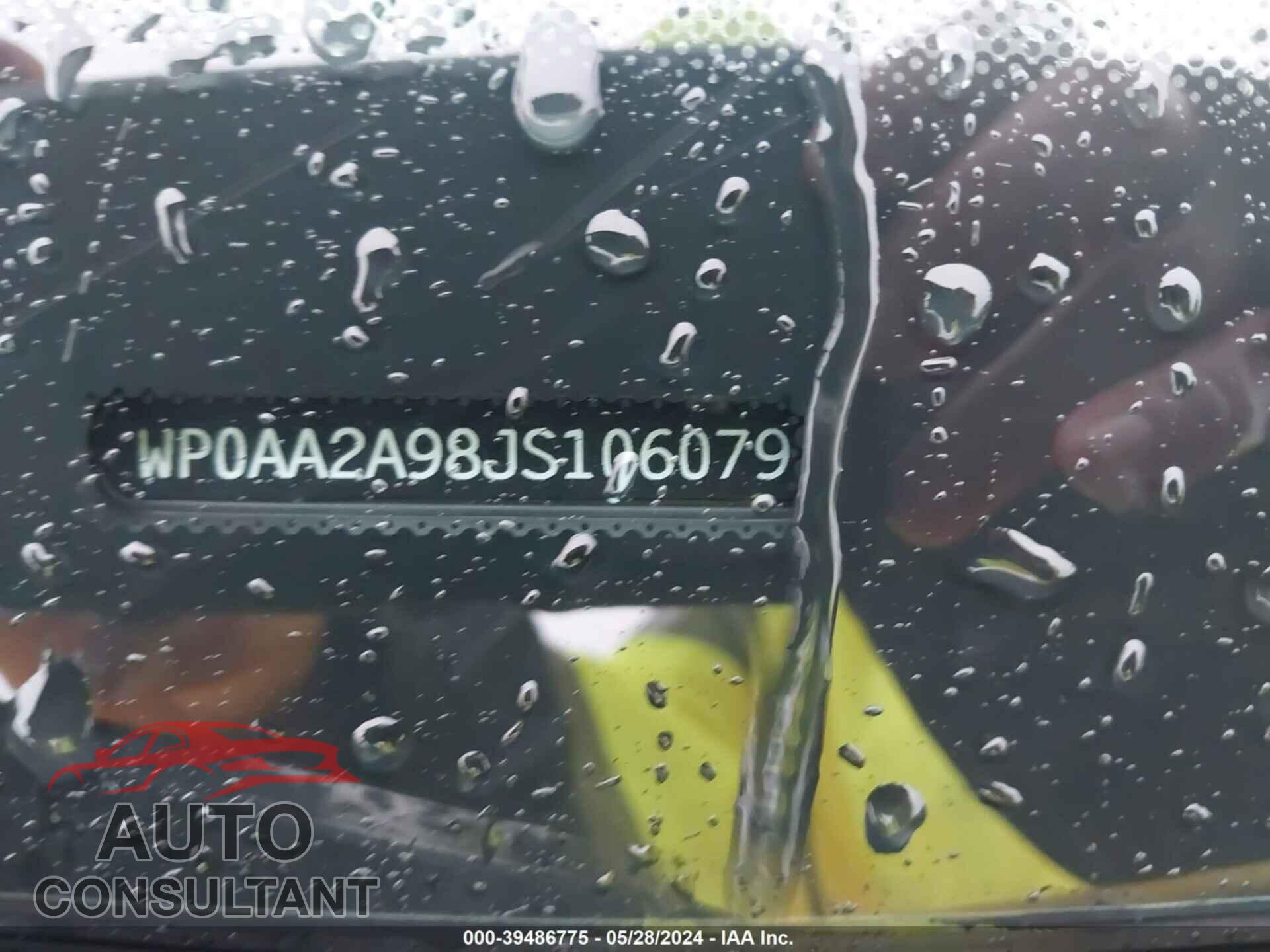 PORSCHE 911 2018 - WP0AA2A98JS106079