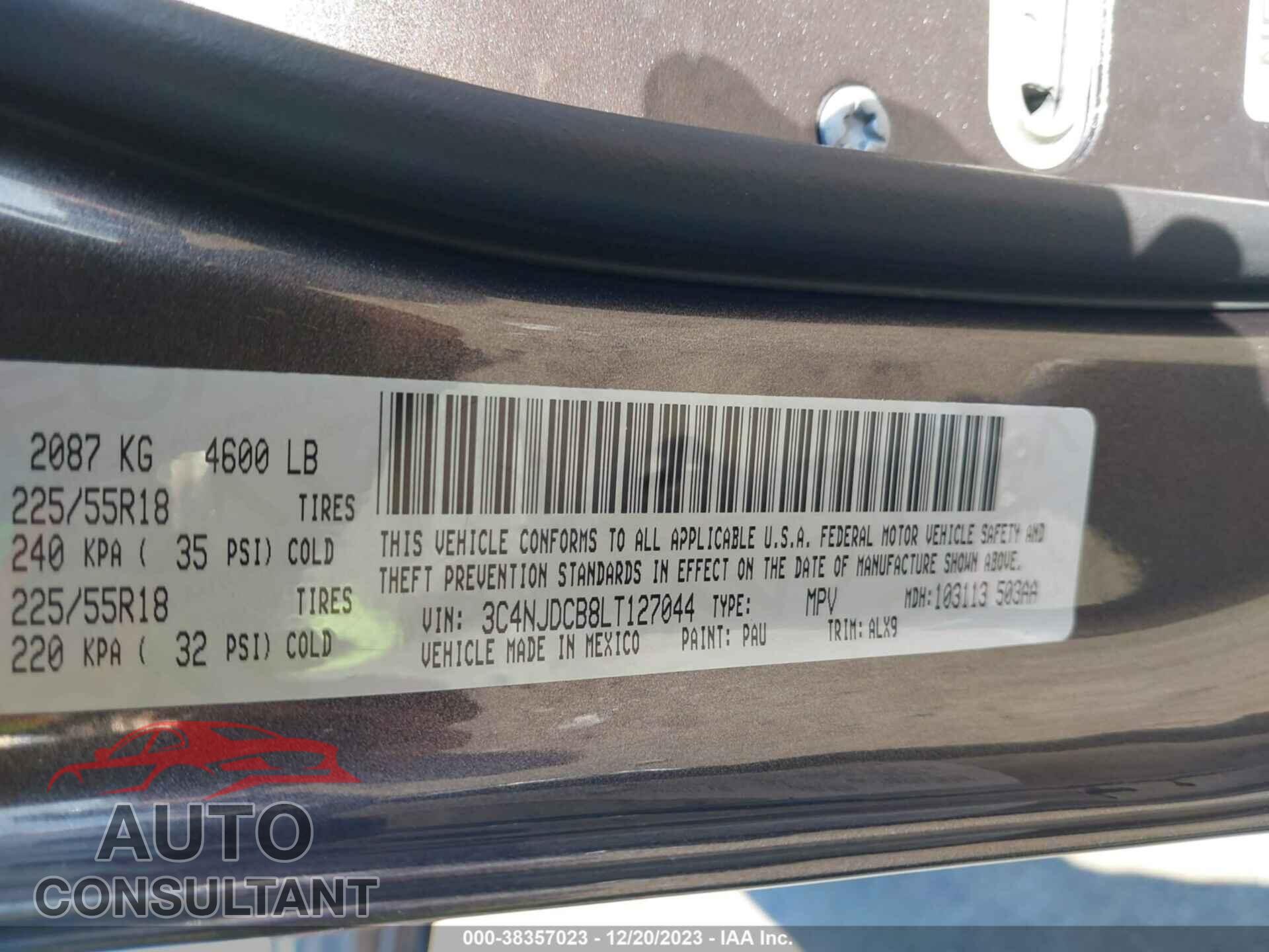JEEP COMPASS 2020 - 3C4NJDCB8LT127044