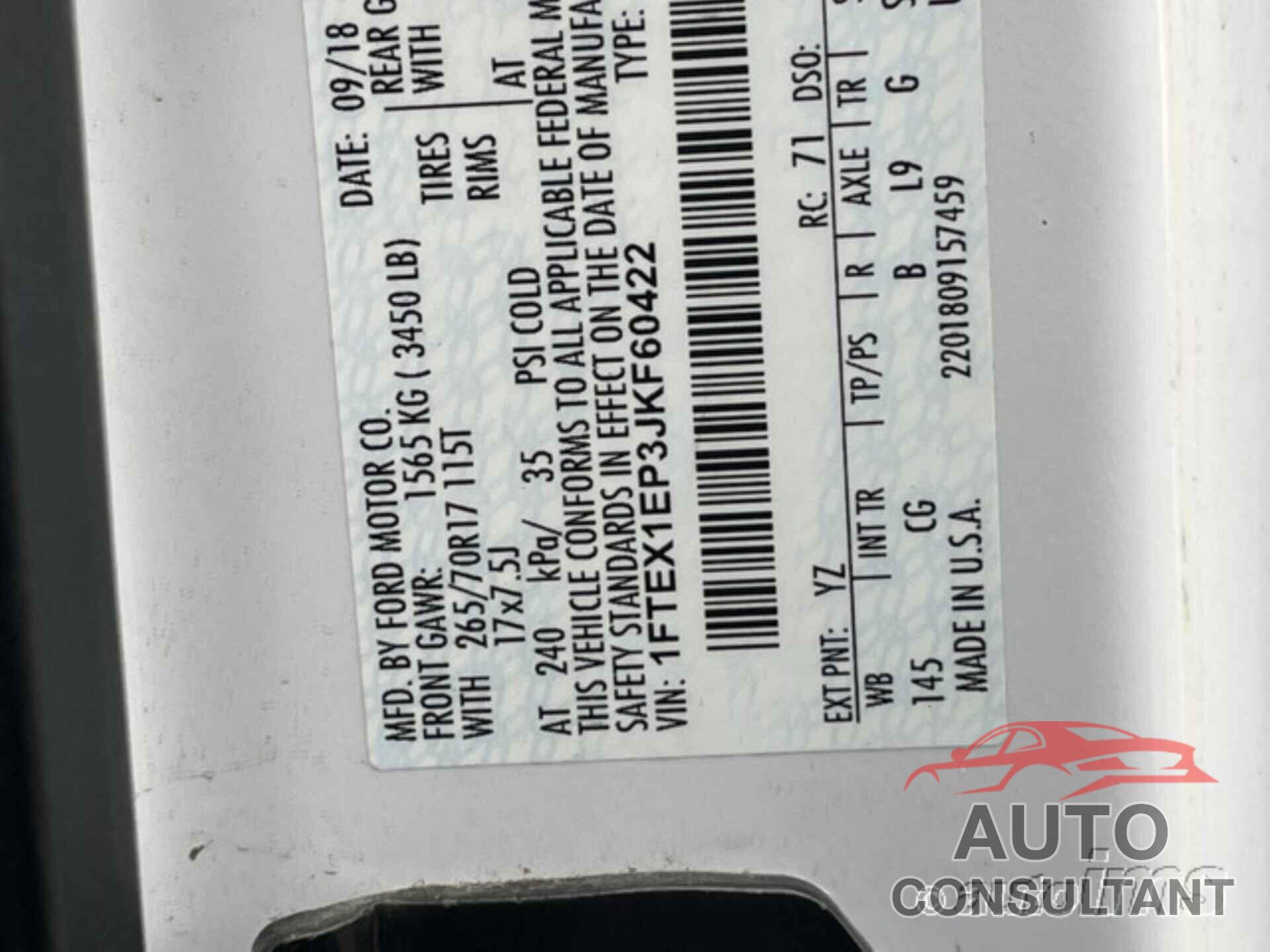 FORD F-150 2018 - 1FTEX1EP3JKF60422