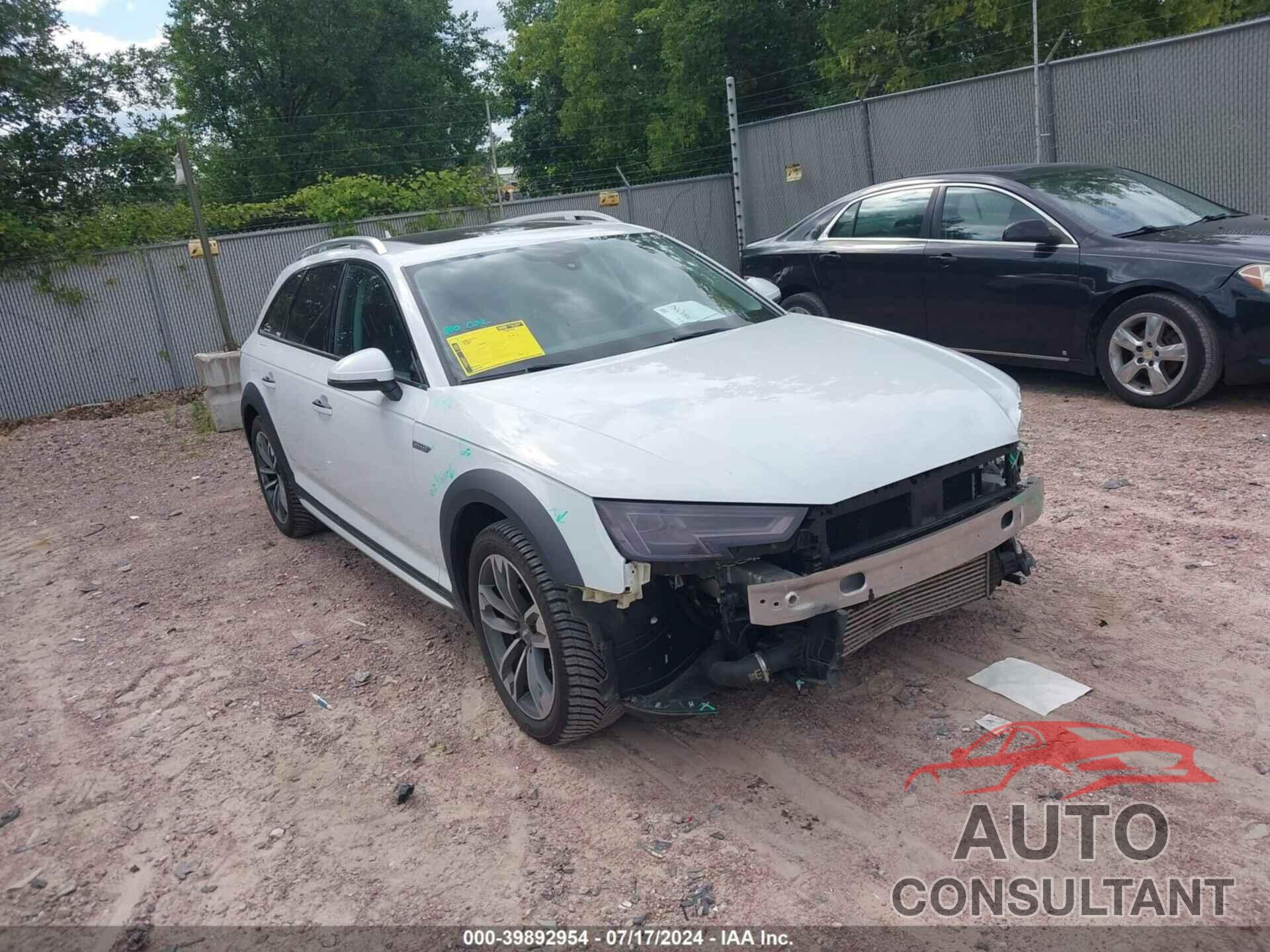 AUDI A4 ALLROAD 2018 - WA18NAF47JA218575