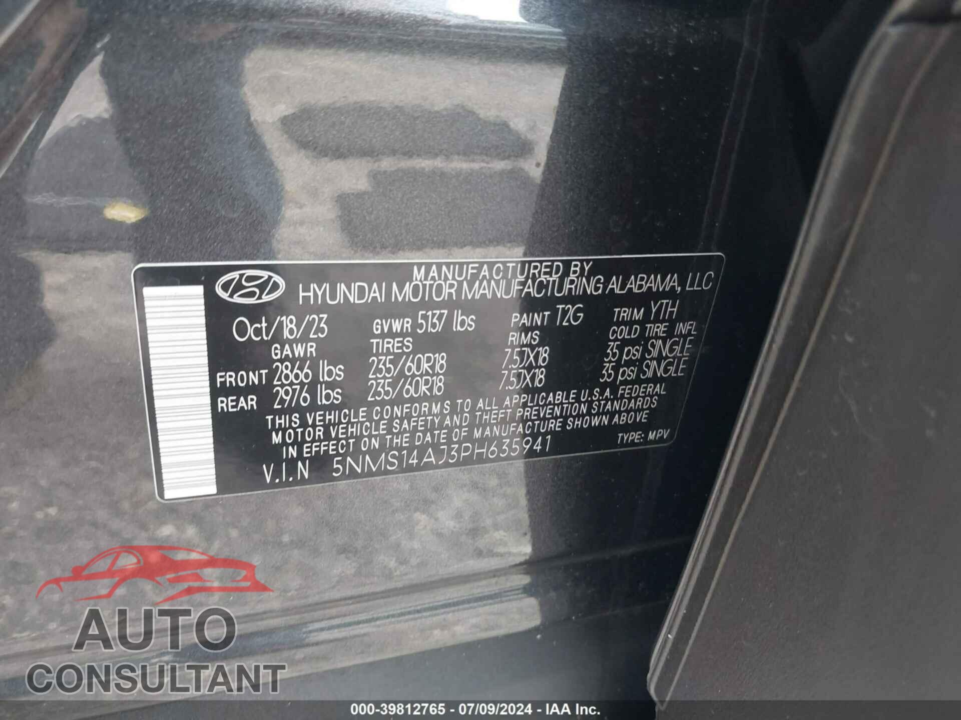 HYUNDAI SANTA FE 2023 - 5NMS14AJ3PH635941