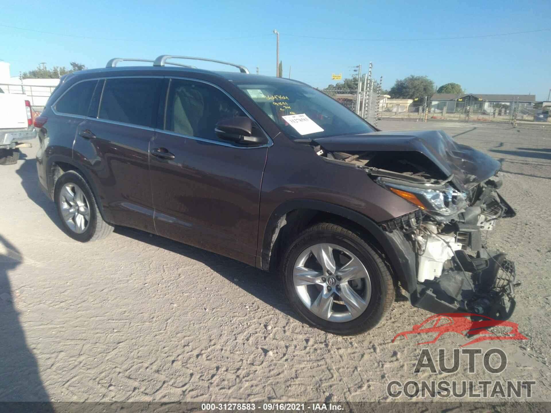 TOYOTA HIGHLANDER 2018 - 5TDYZRFH2JS236626