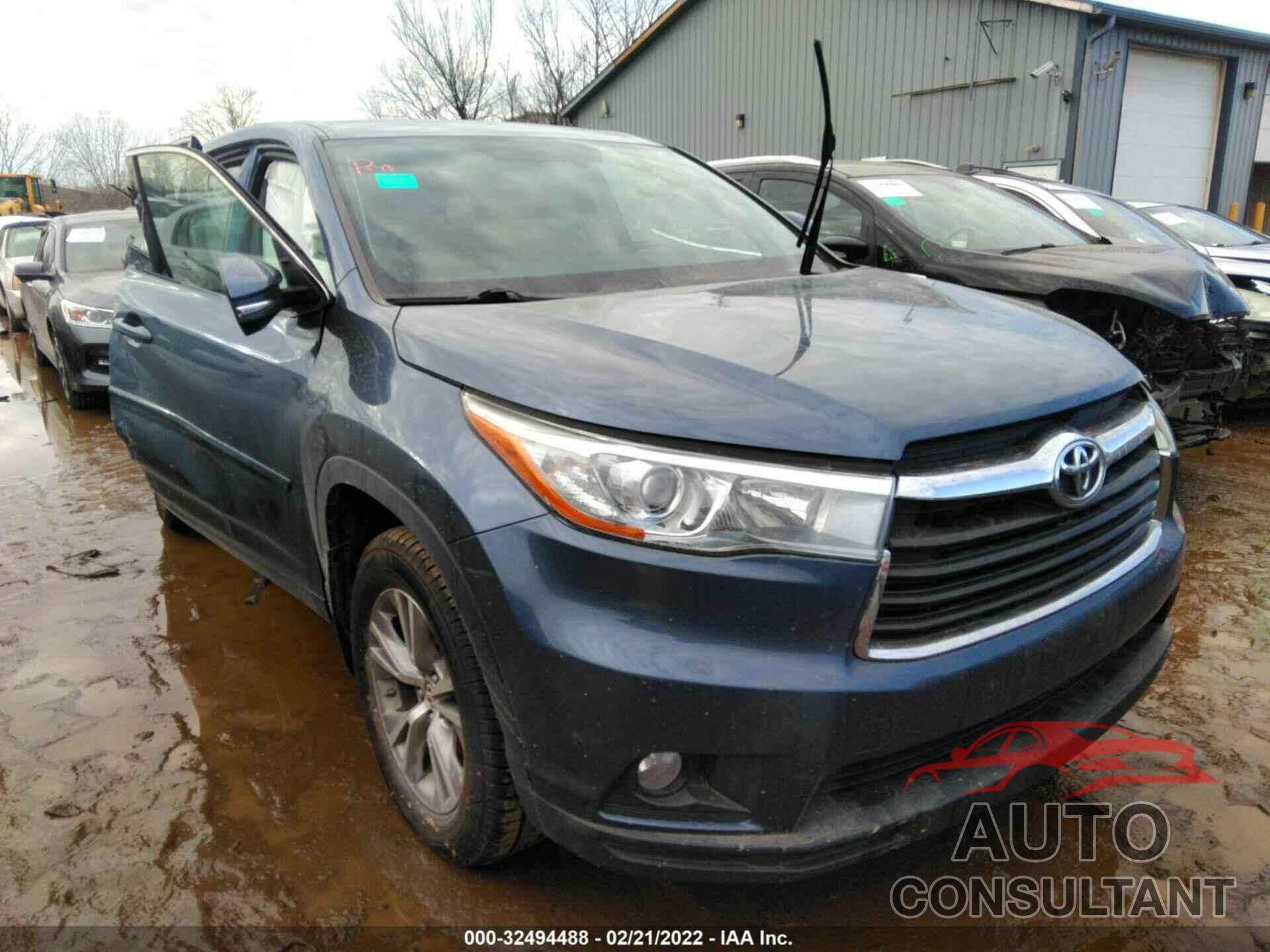 TOYOTA HIGHLANDER 2016 - 5TDBKRFH6GS337588