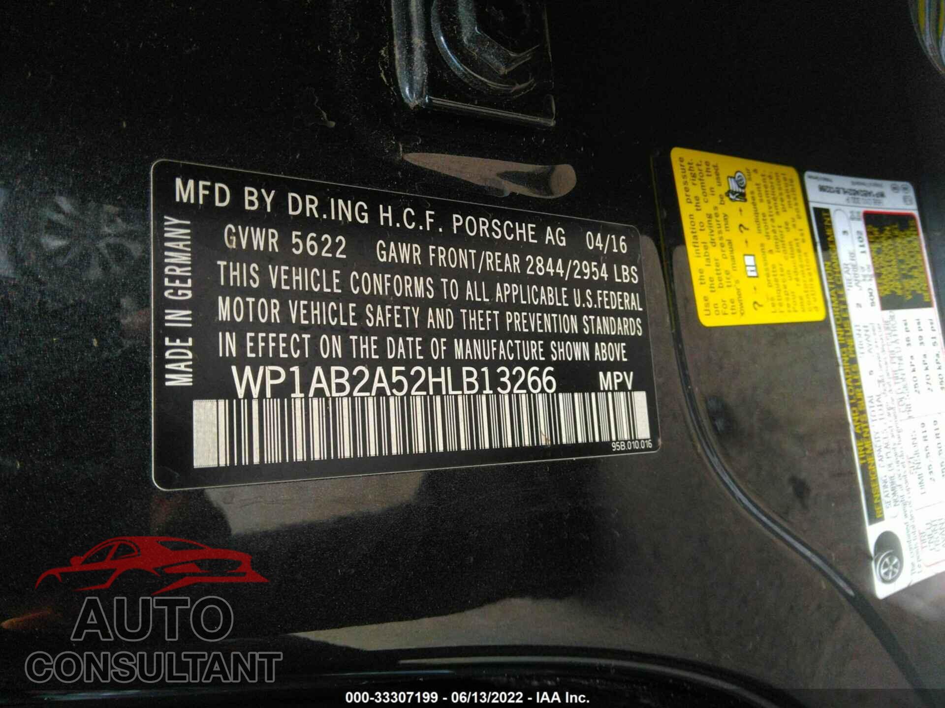 PORSCHE MACAN 2017 - WP1AB2A52HLB13266