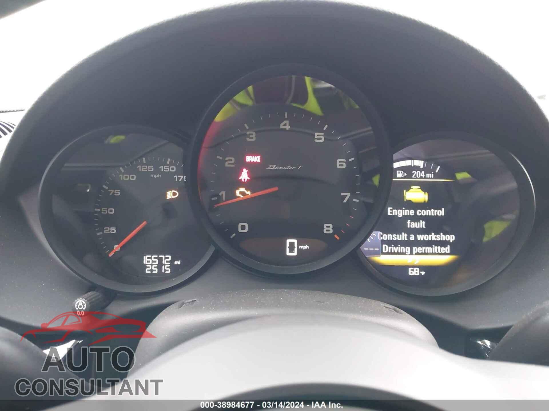 PORSCHE 718 BOXSTER 2021 - WP0CA2A82MS210202