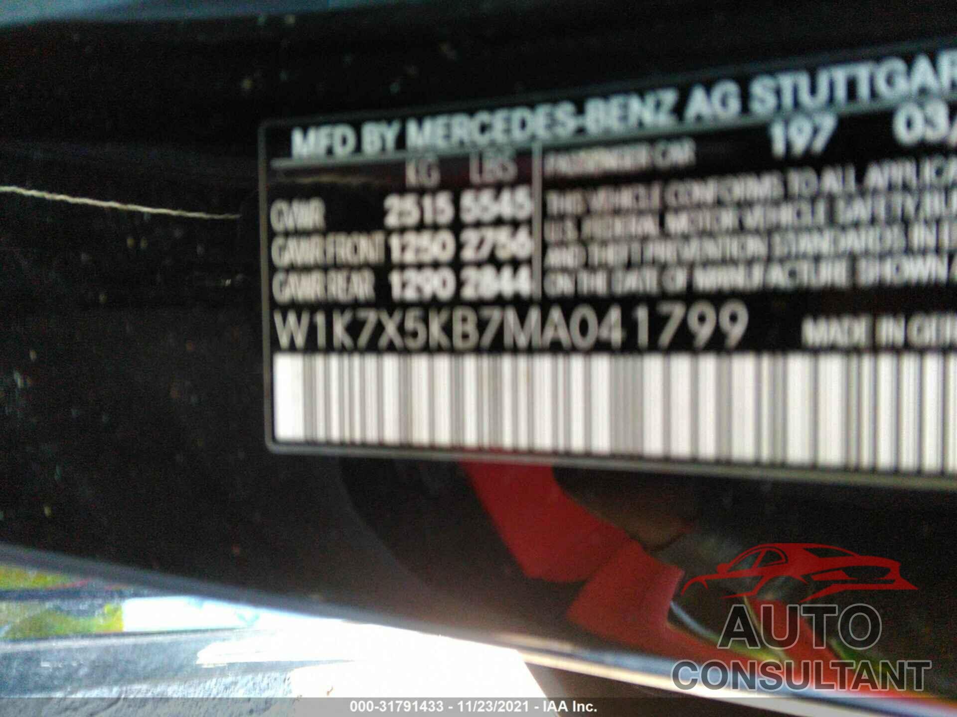 MERCEDES-BENZ AMG GT 2021 - W1K7X5KB7MA041799