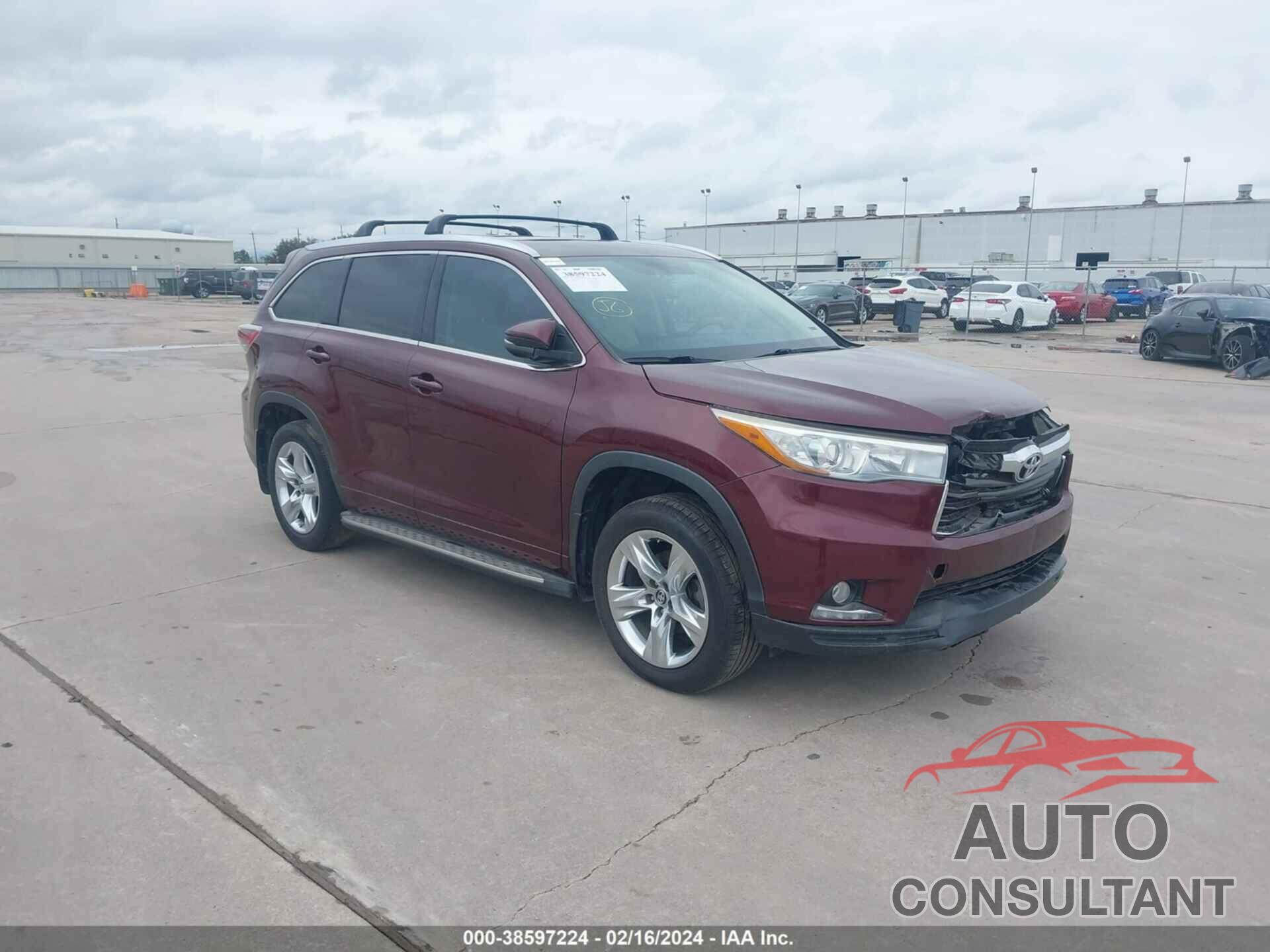 TOYOTA HIGHLANDER 2016 - 5TDYKRFHXGS130213