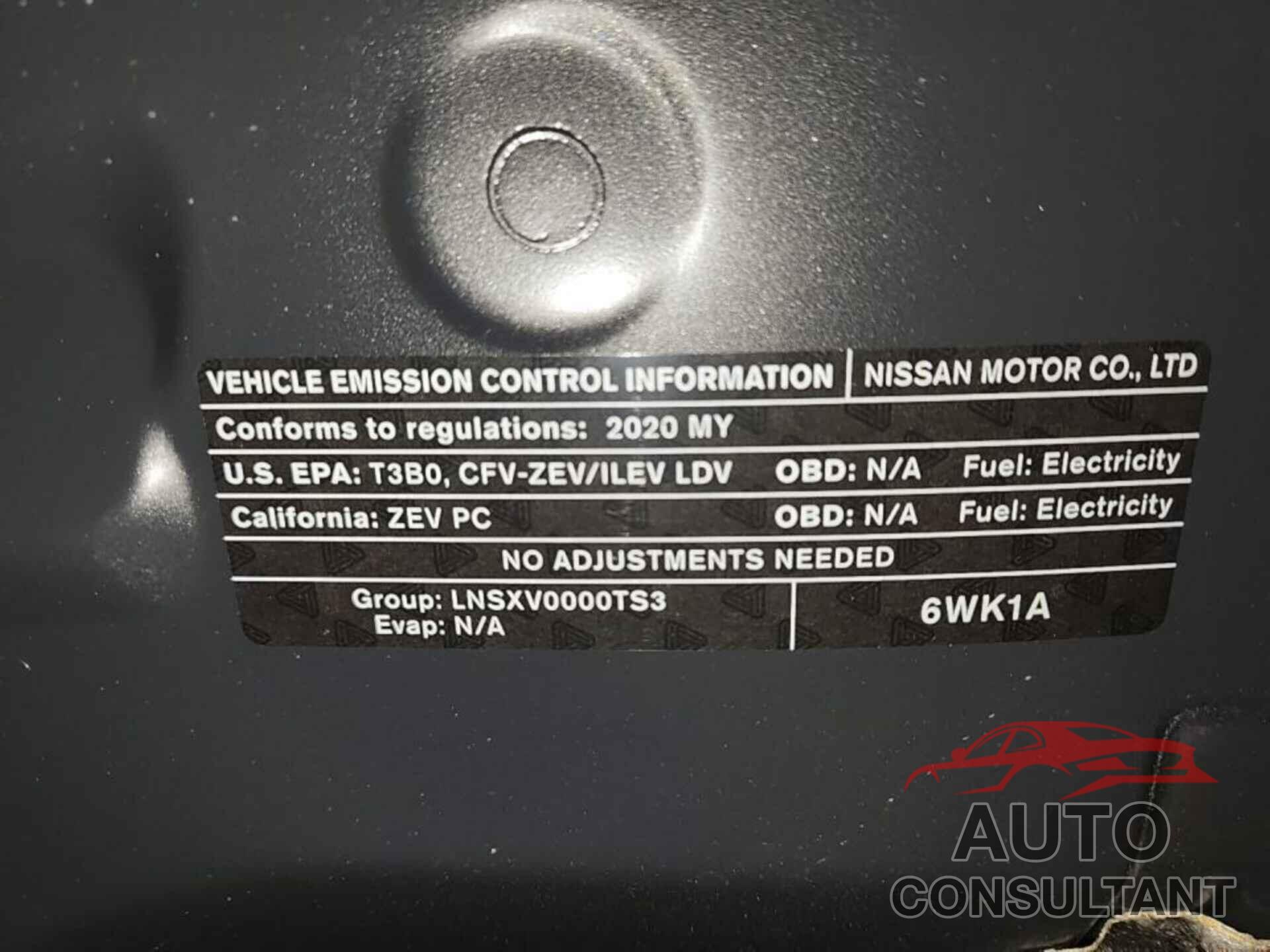 NISSAN LEAF 2020 - 1N4BZ1DP8LC304214