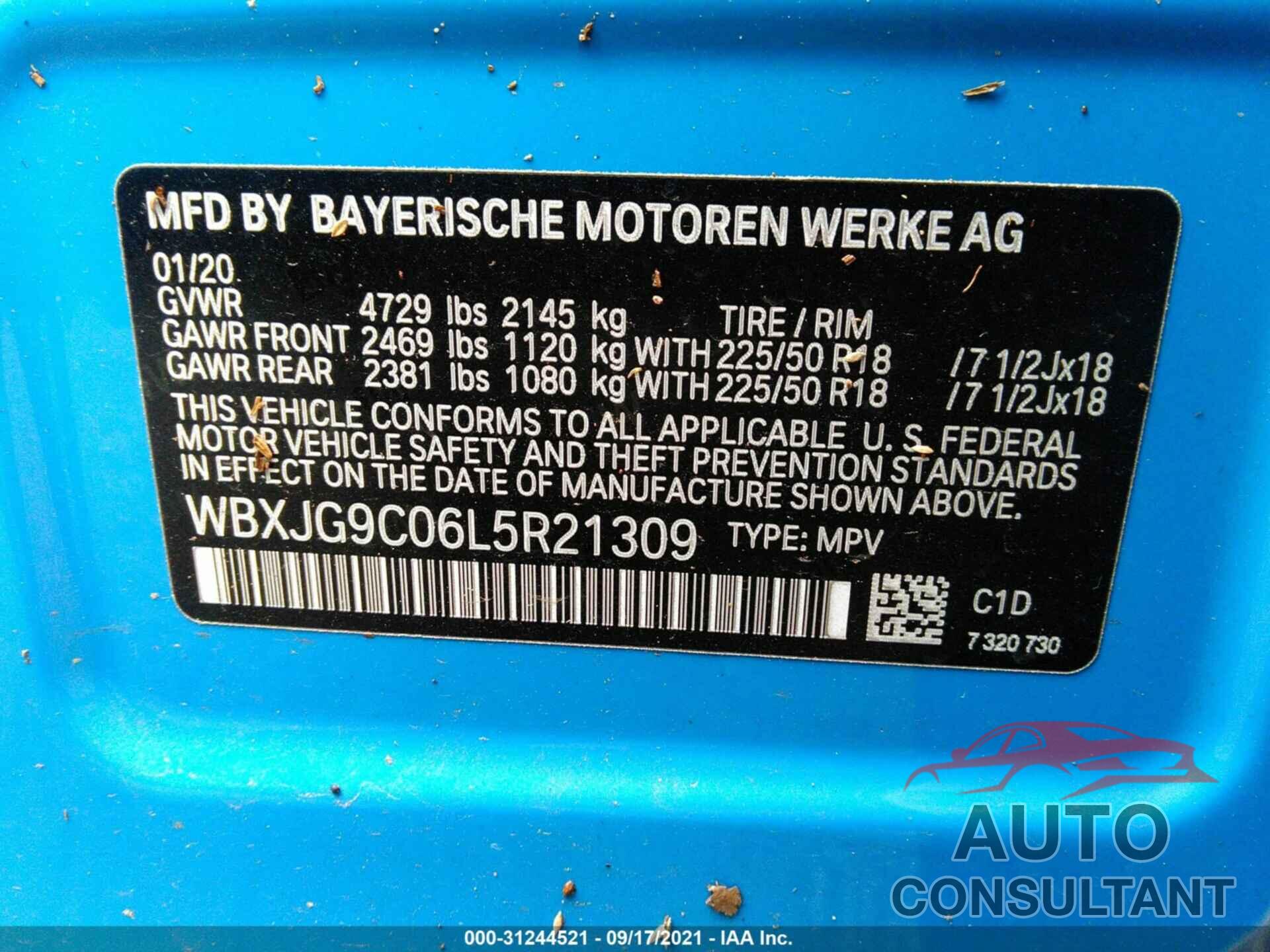BMW X1 2020 - WBXJG9C06L5R21309