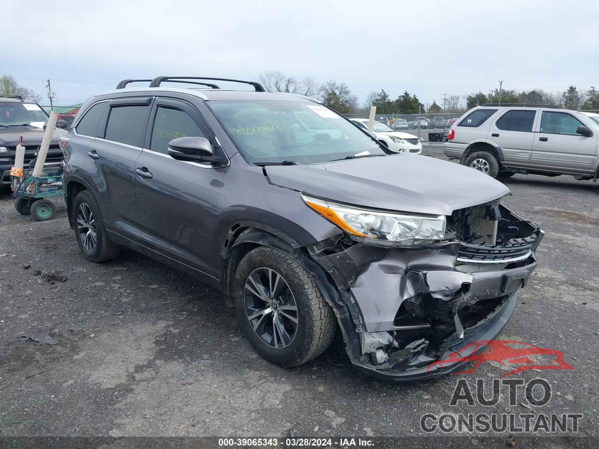 TOYOTA HIGHLANDER 2016 - 5TDJKRFHXGS242219