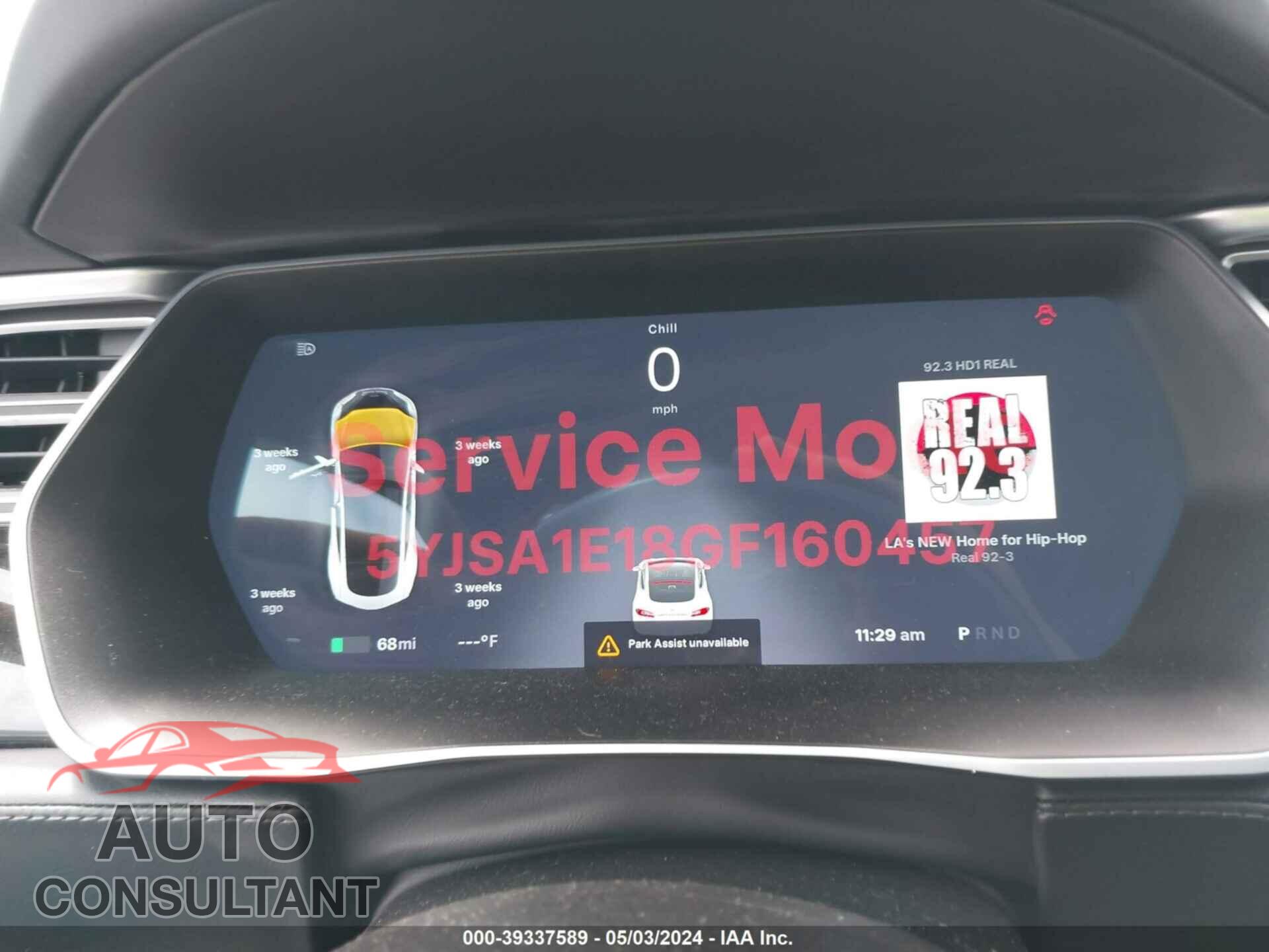 TESLA MODEL S 2016 - 5YJSA1E18GF160457