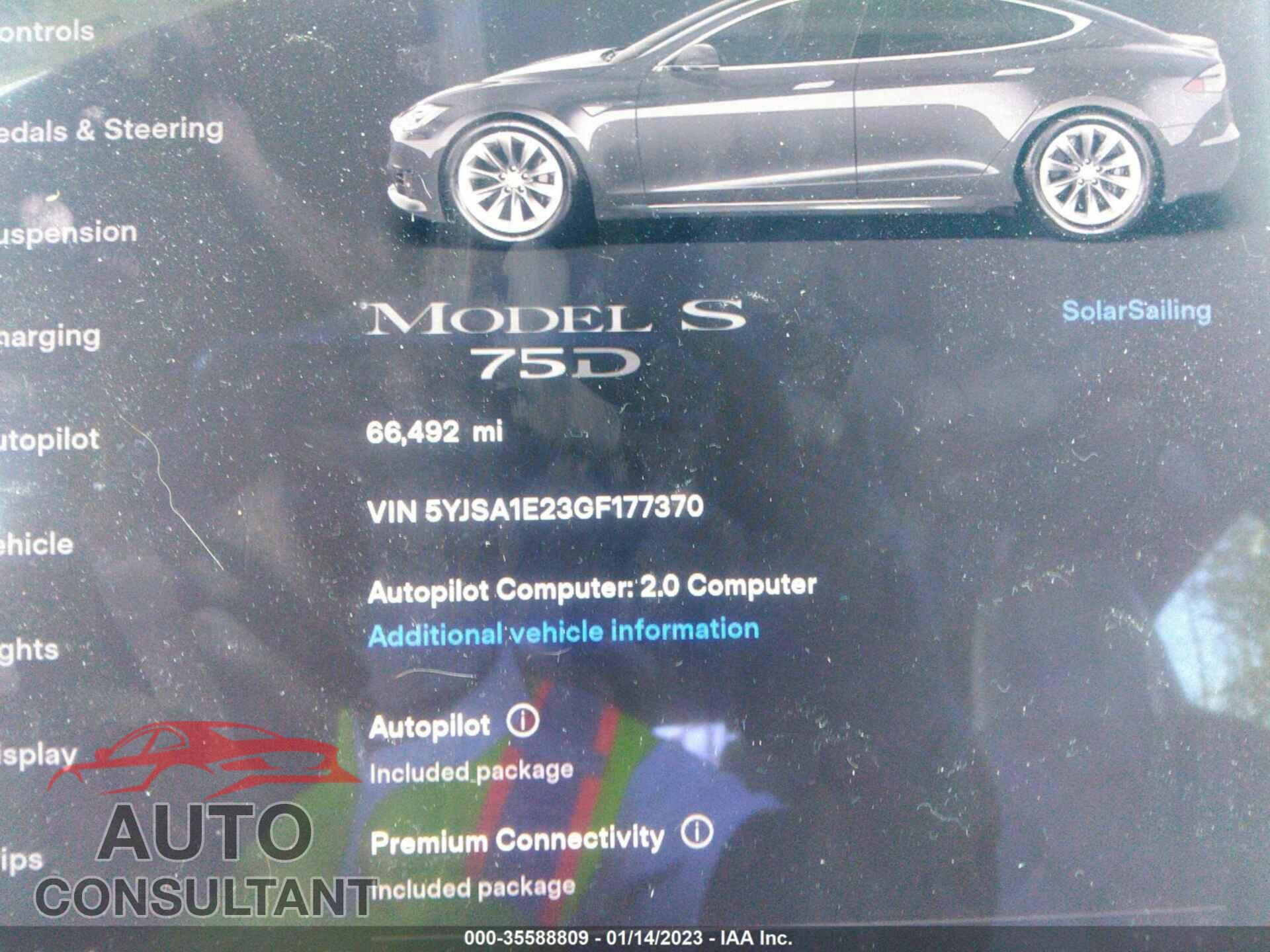 TESLA MODEL S 2016 - 5YJSA1E23GF177370