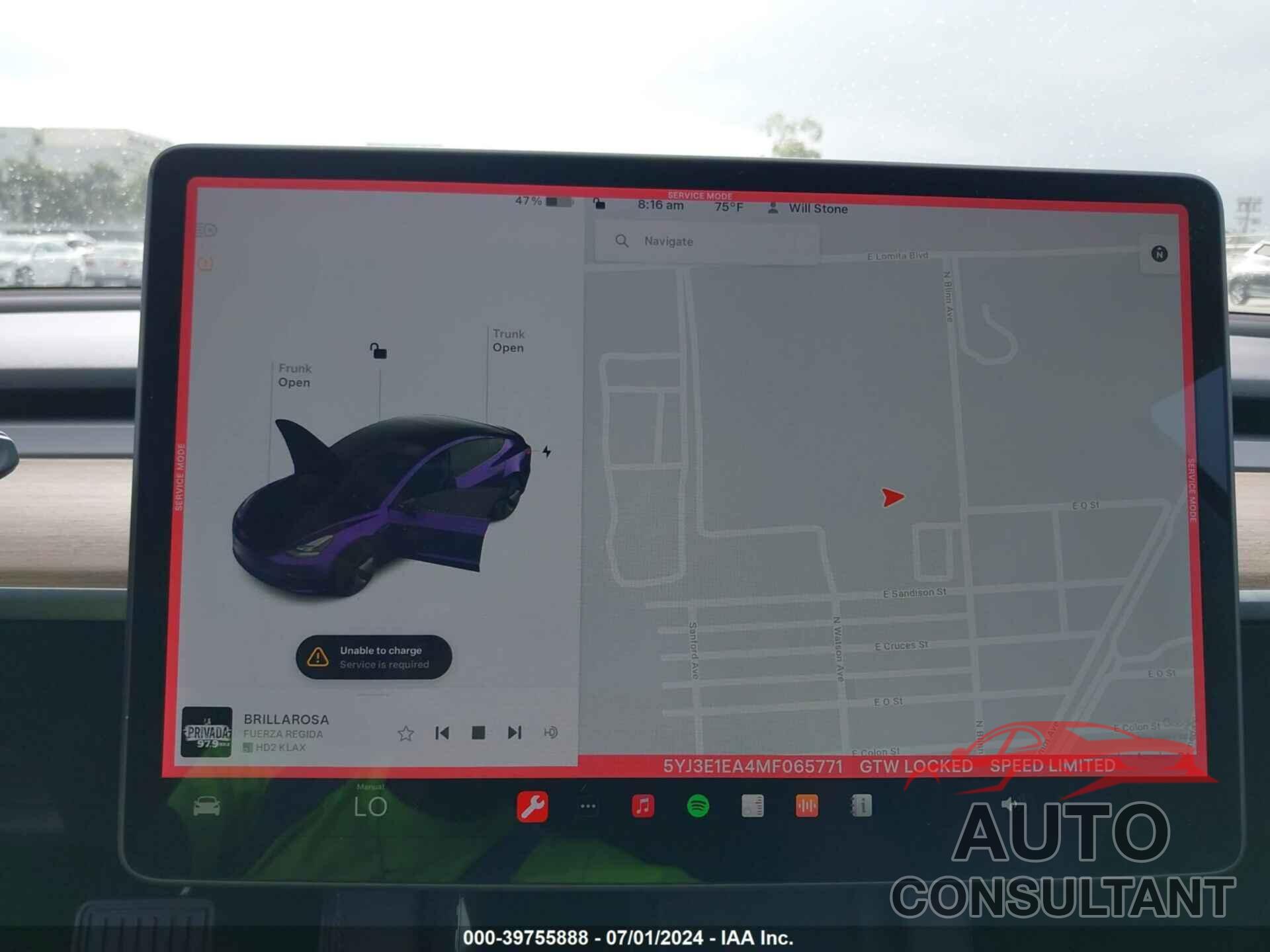 TESLA MODEL 3 2021 - 5YJ3E1EA4MF065771
