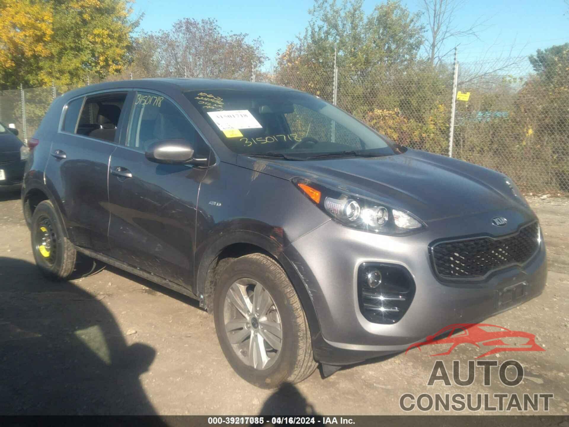 KIA SPORTAGE 2018 - KNDPMCAC1J7403300
