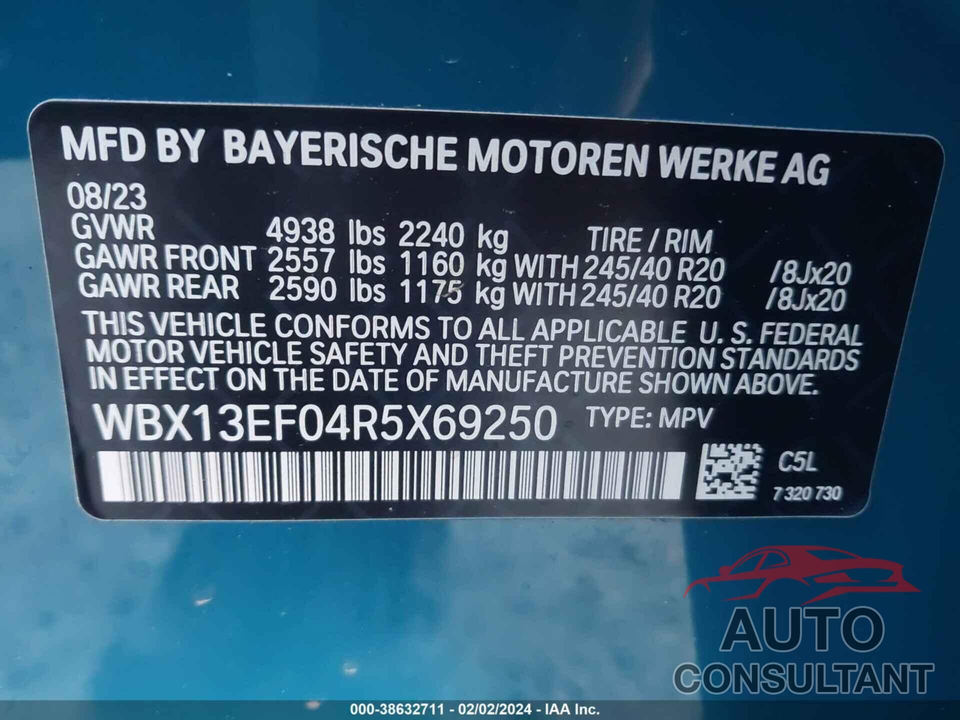 BMW X1 2024 - WBX13EF04R5X69250