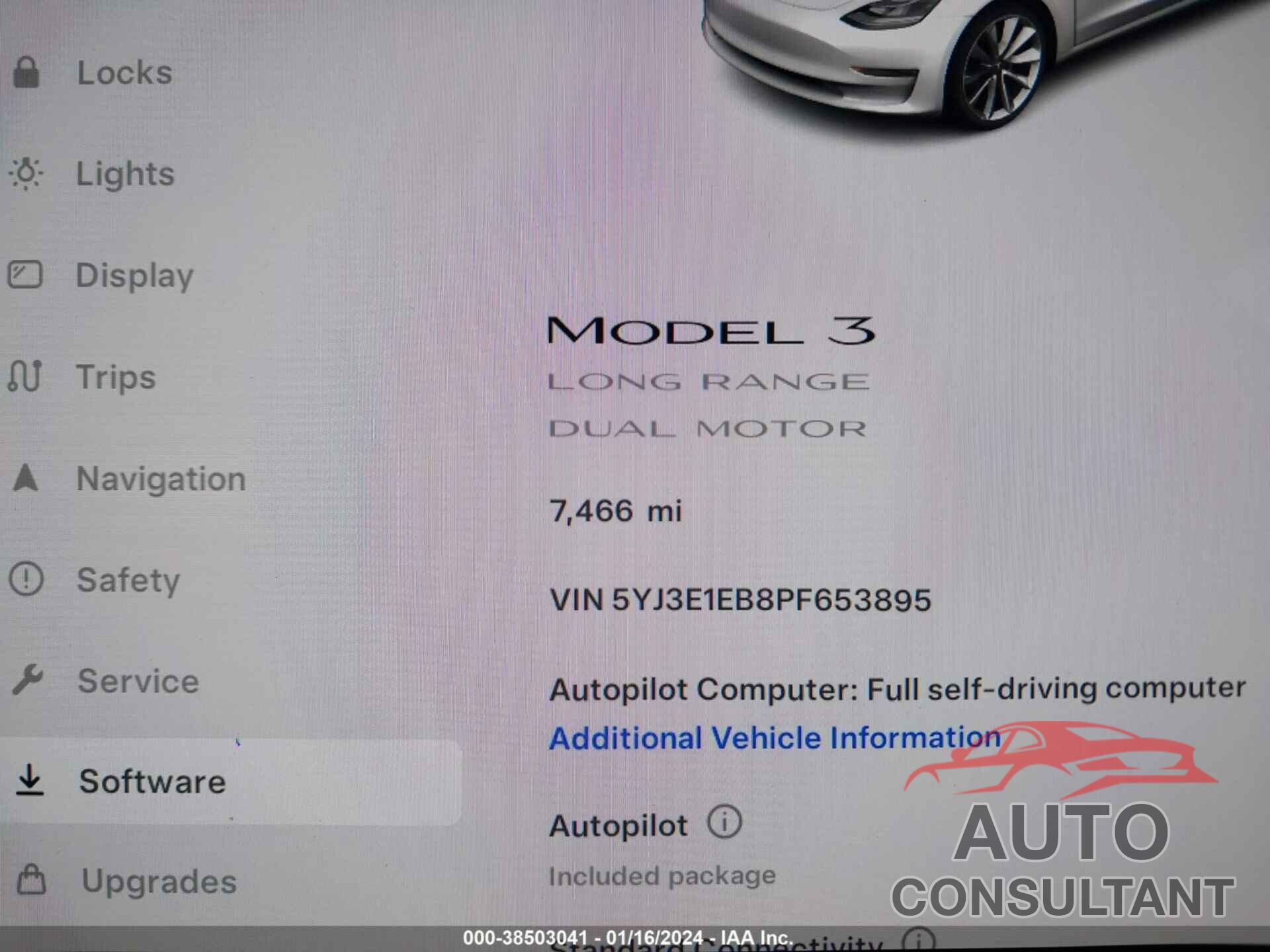 TESLA MODEL 3 2023 - 5YJ3E1EB8PF653895