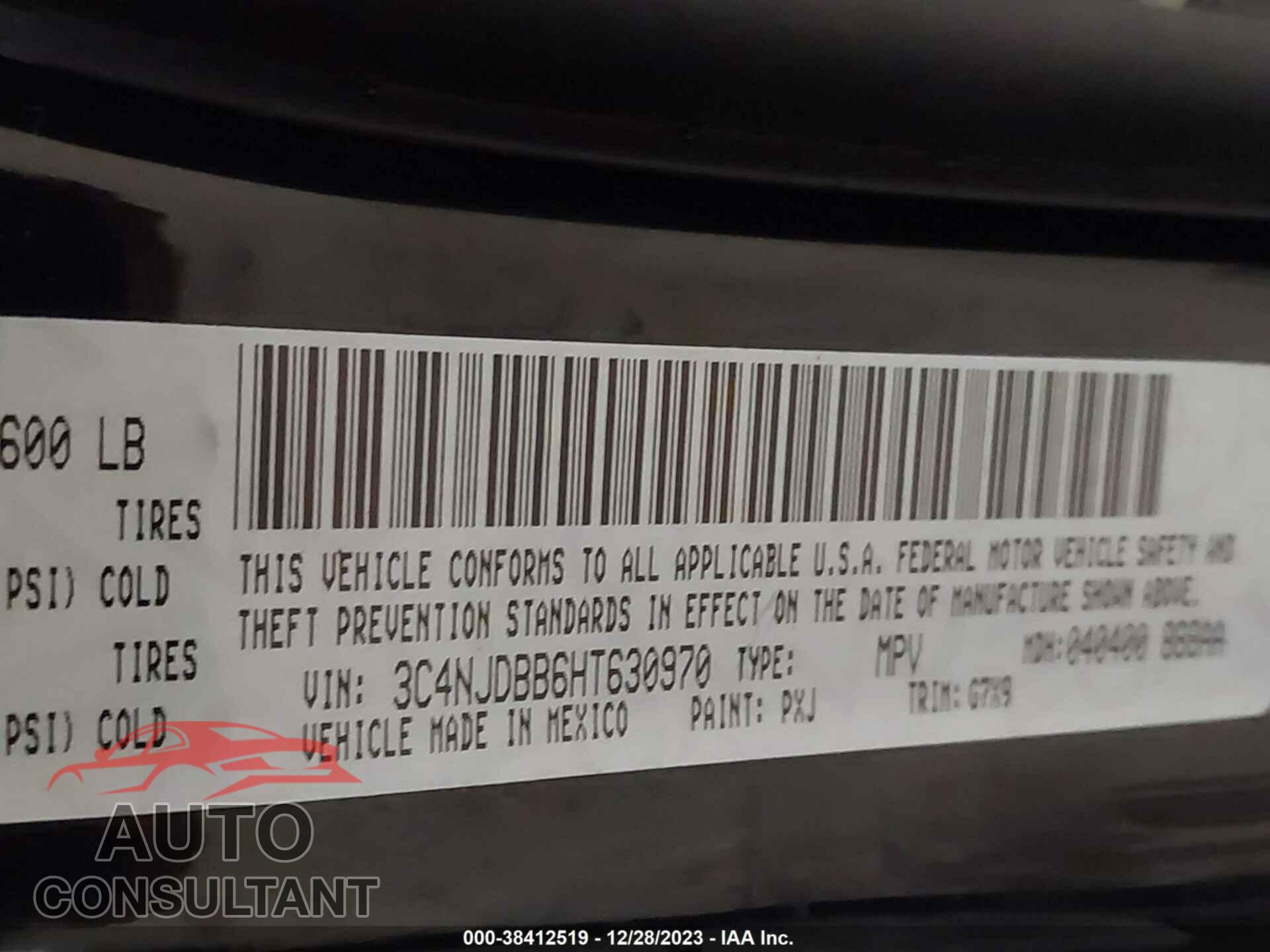 JEEP NEW COMPASS 2017 - 3C4NJDBB6HT630970