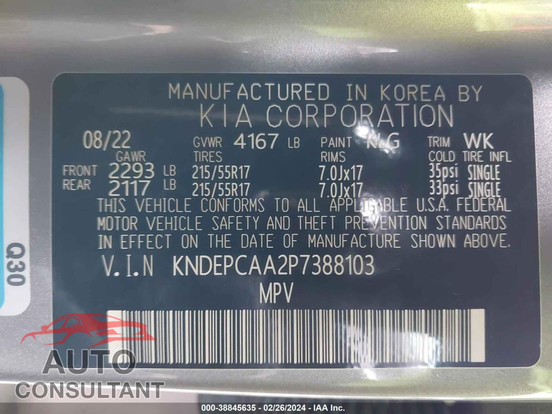 KIA SELTOS 2023 - KNDEPCAA2P7388103