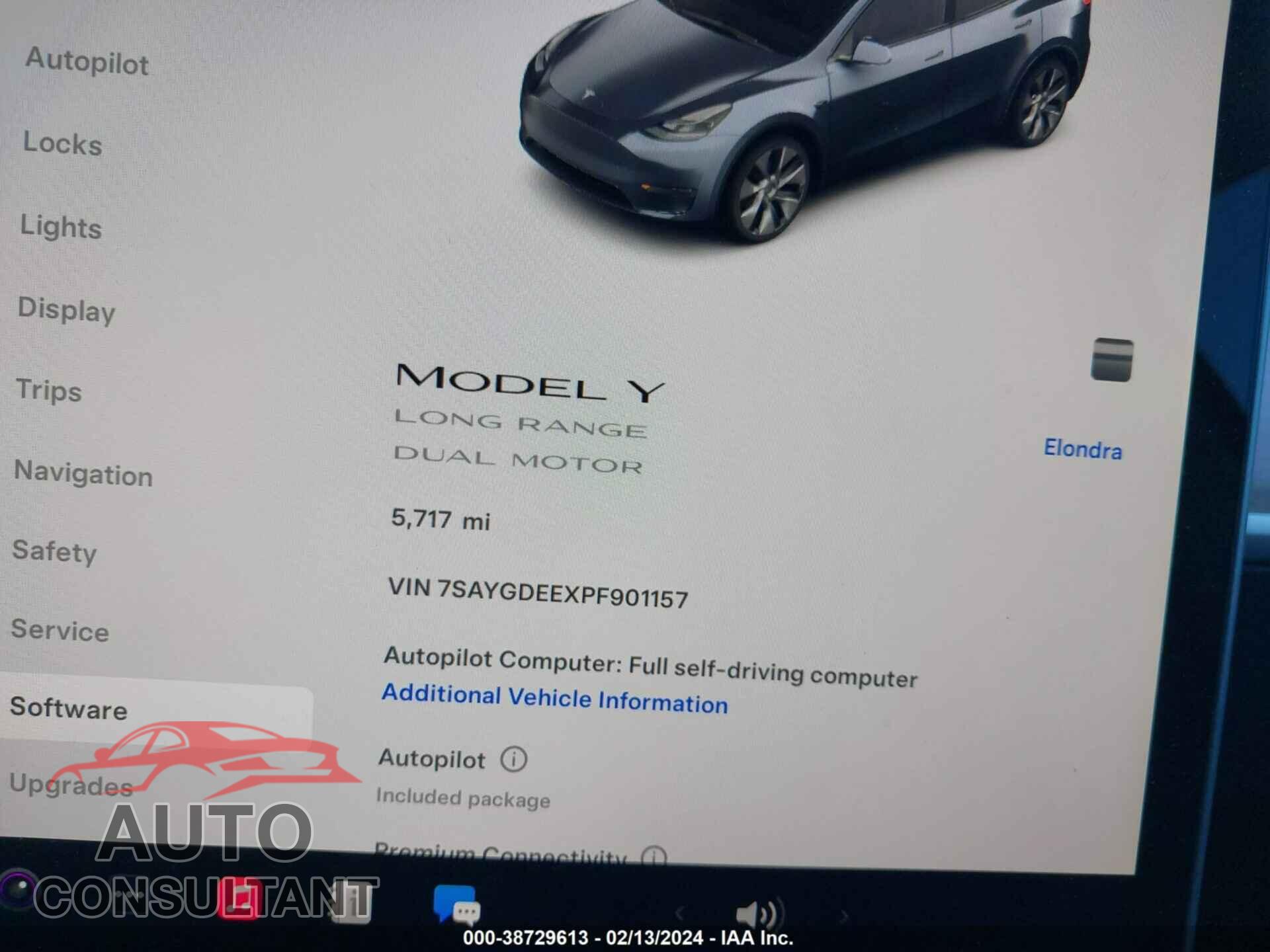 TESLA MODEL Y 2023 - 7SAYGDEEXPF901157