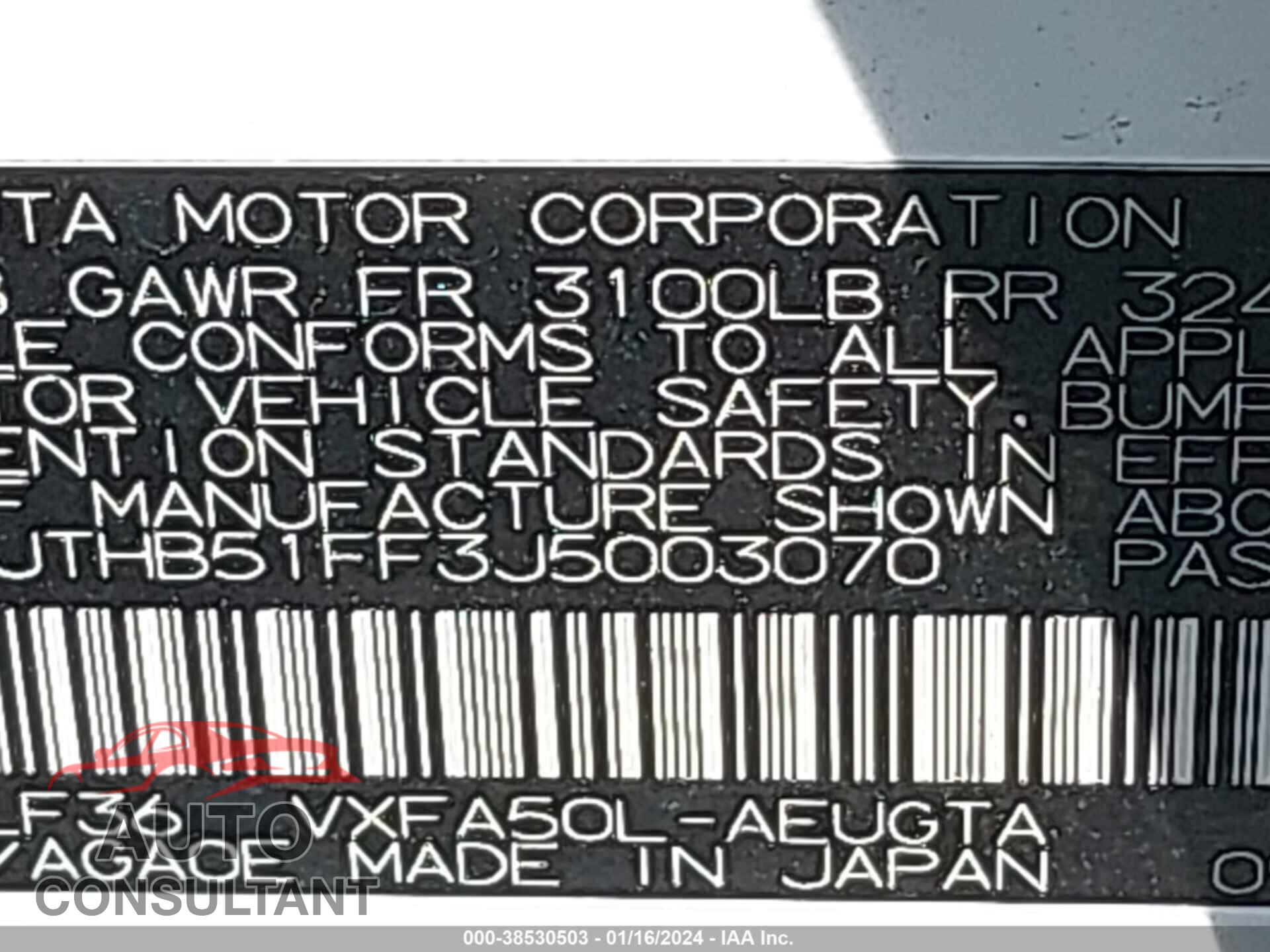 LEXUS LS 500 2018 - JTHB51FF3J5003070