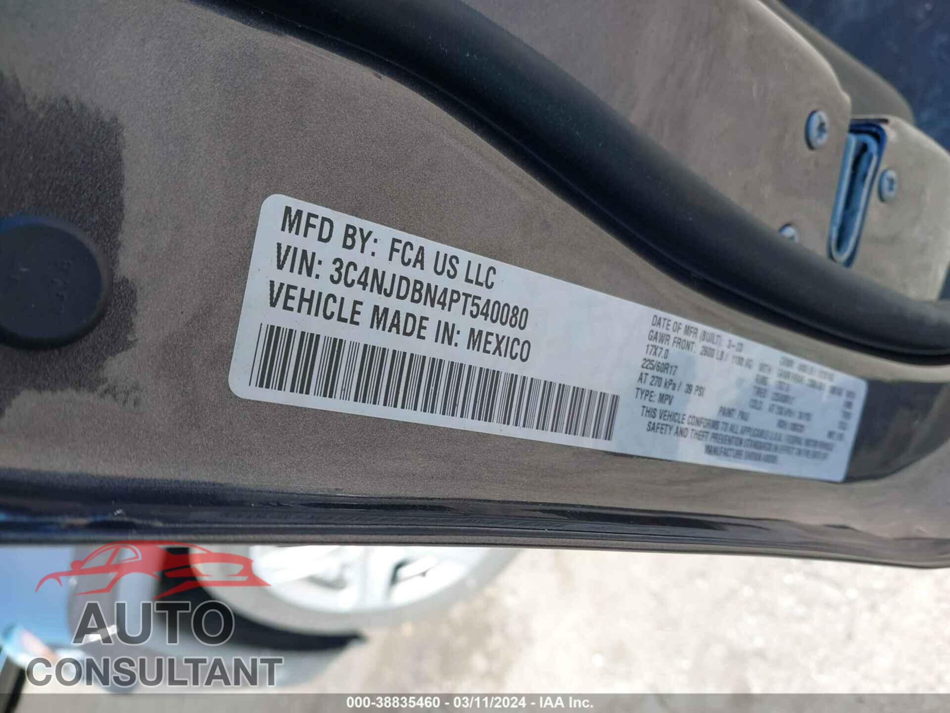 JEEP COMPASS 2023 - 3C4NJDBN4PT540080