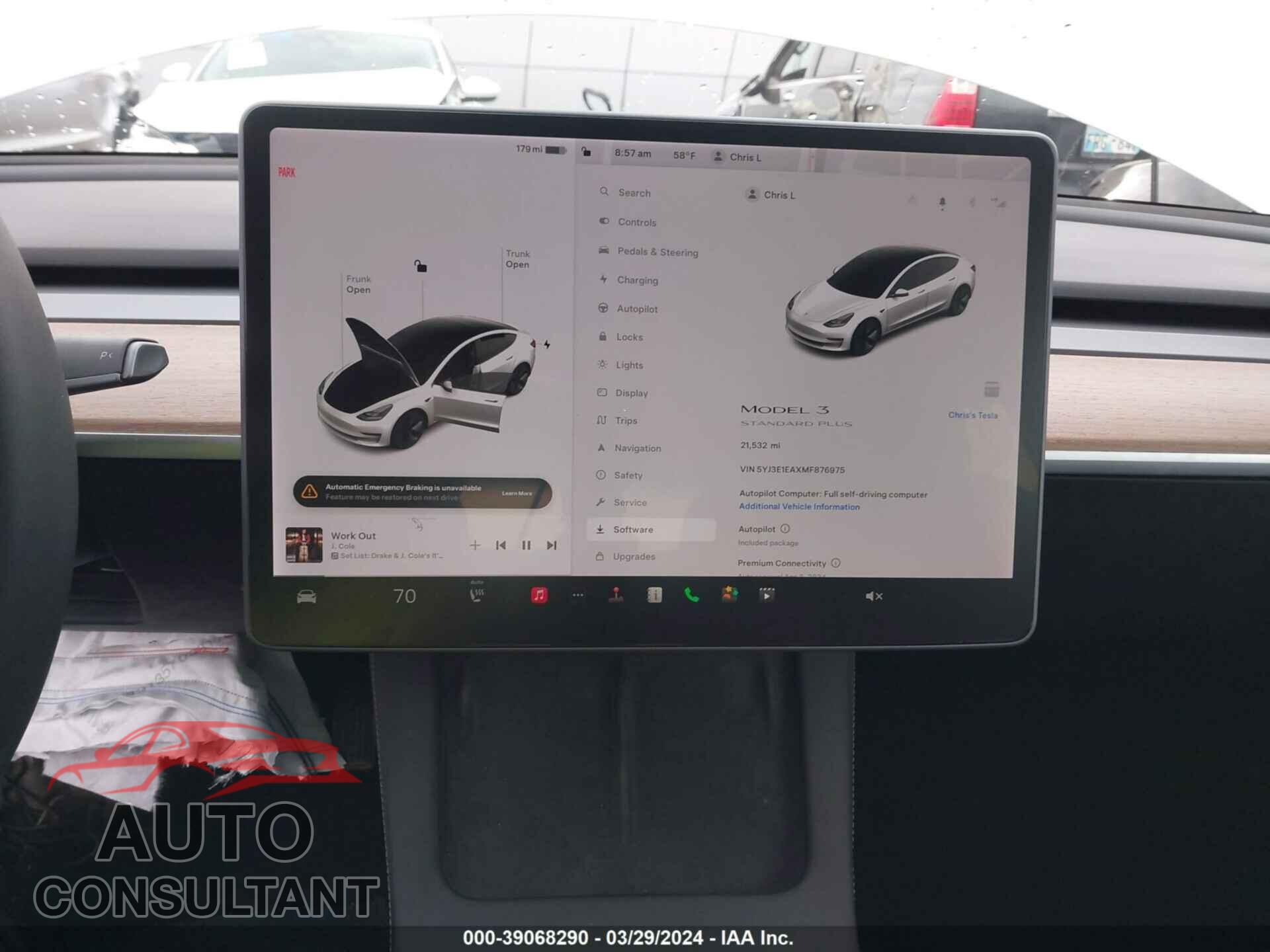 TESLA MODEL 3 2021 - 5YJ3E1EAXMF876975