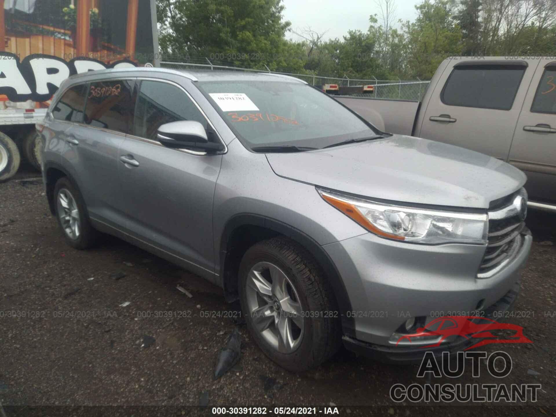 TOYOTA HIGHLANDER 2016 - 5TDDKRFHXGS343046