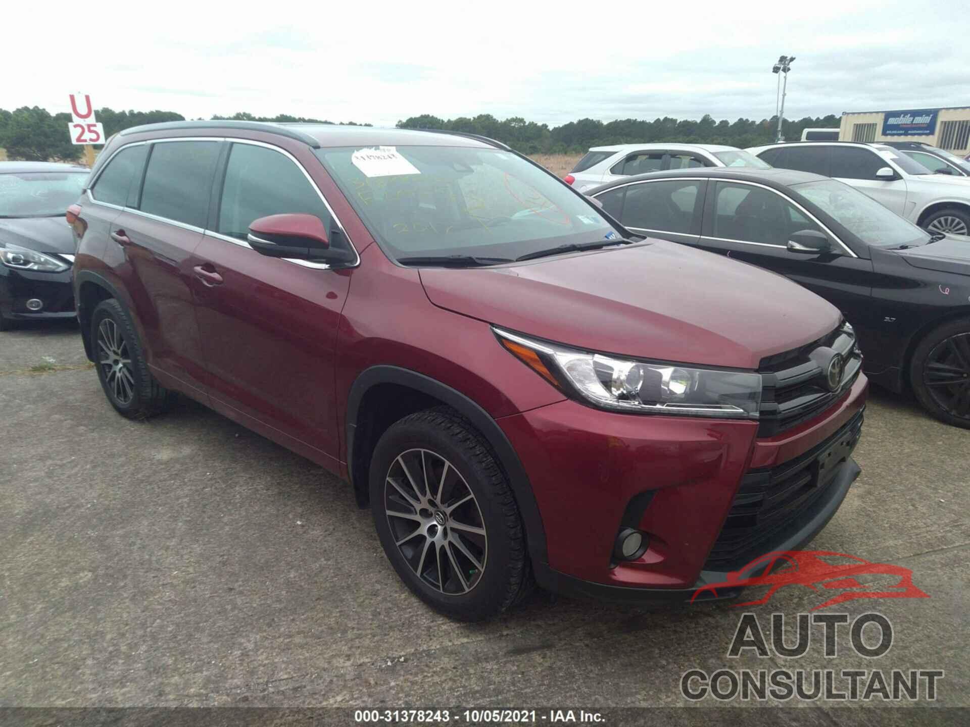 TOYOTA HIGHLANDER 2017 - 5TDJZRFH1HS370006