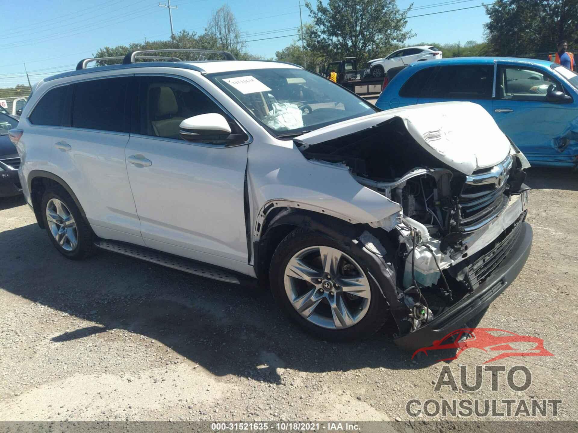 TOYOTA HIGHLANDER 2016 - 5TDYKRFH2GS149404
