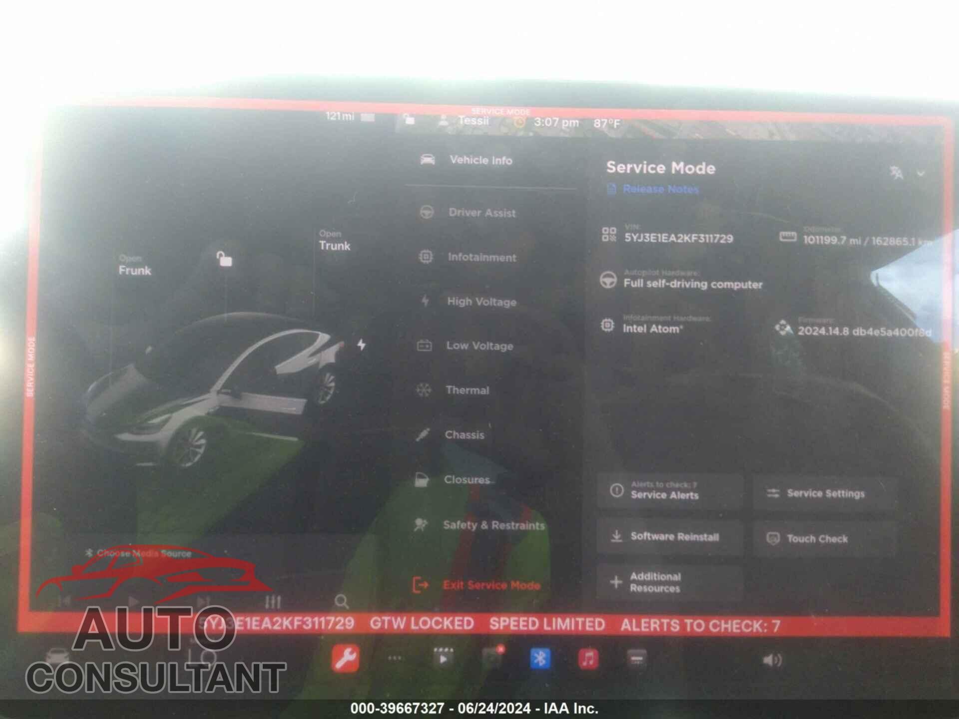 TESLA MODEL 3 2019 - 5YJ3E1EA2KF311729