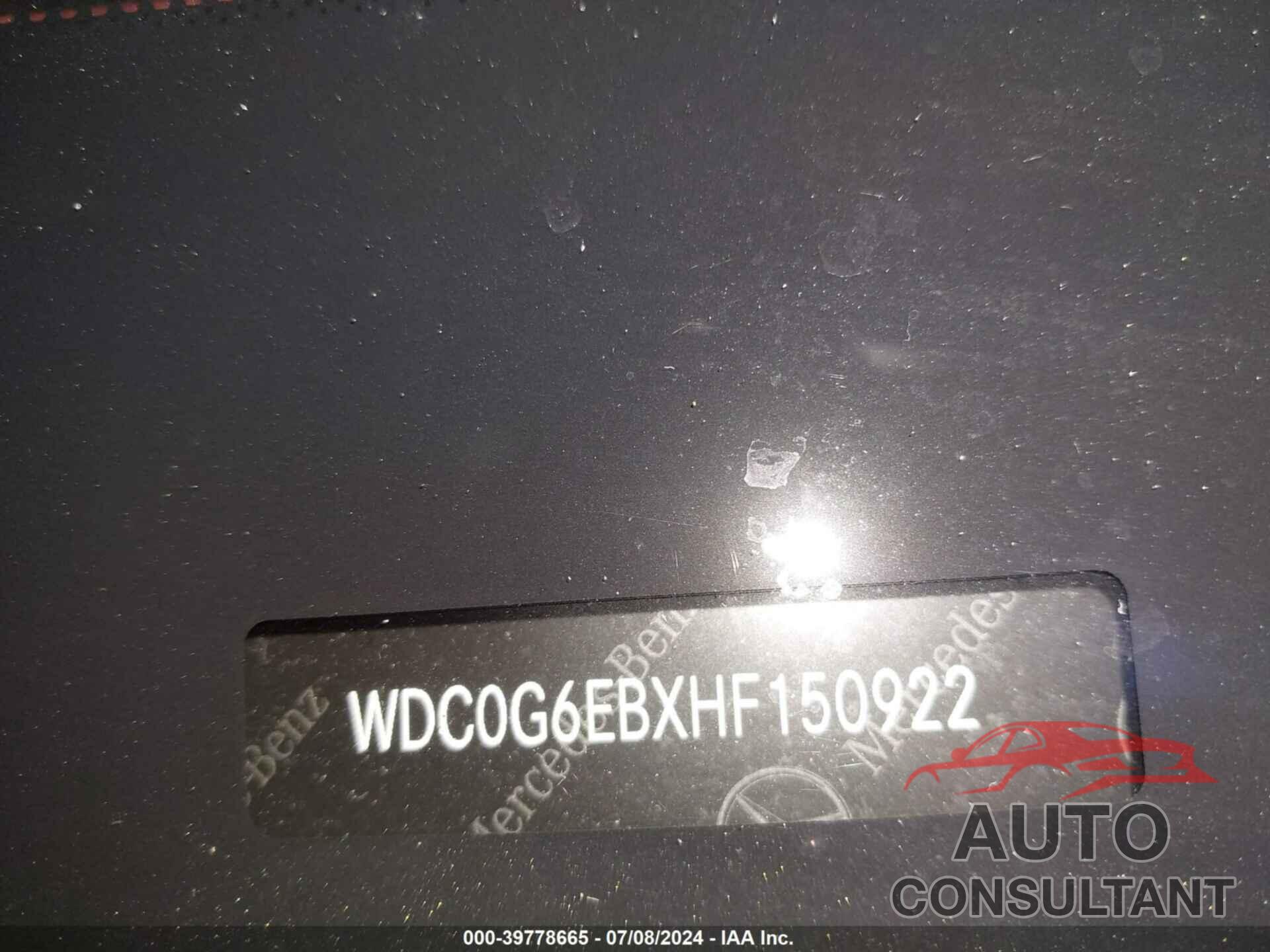 MERCEDES-BENZ AMG GLC 43 2017 - WDC0G6EBXHF150922