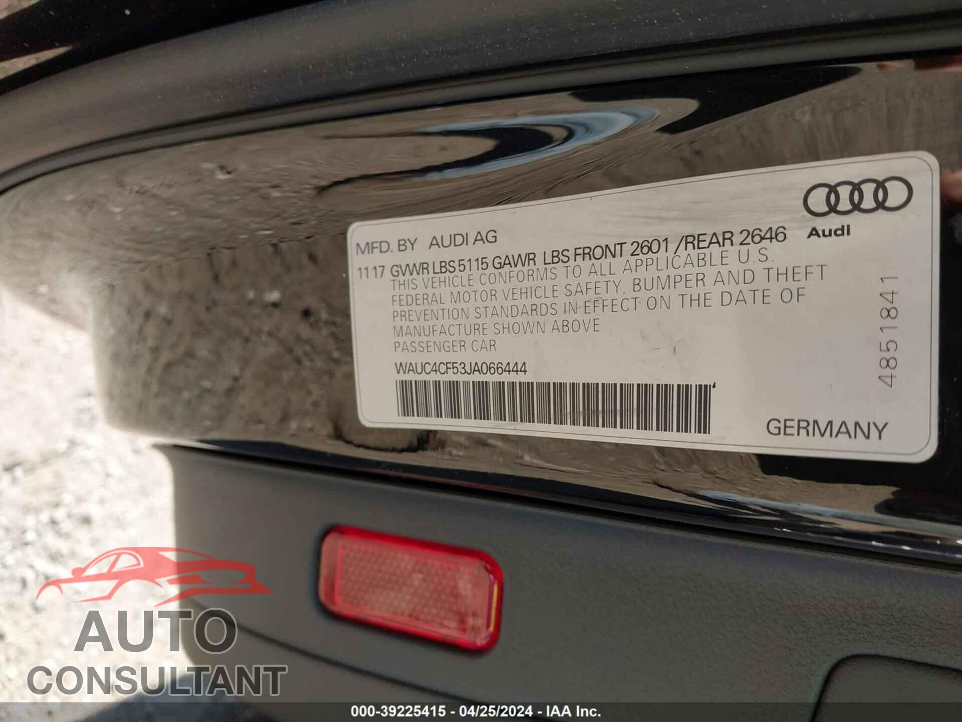 AUDI S5 2018 - WAUC4CF53JA066444