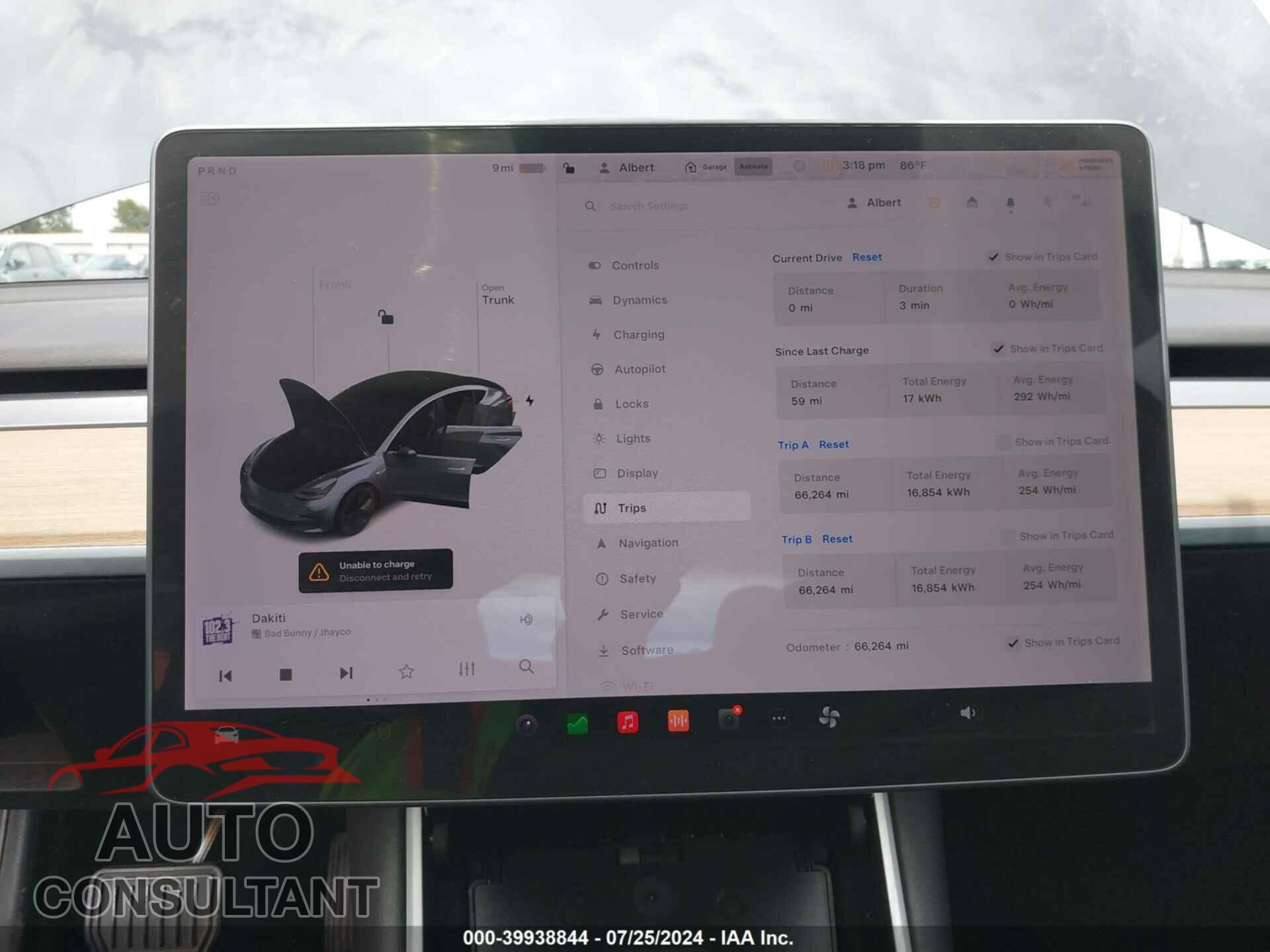 TESLA MODEL 3 2018 - 5YJ3E1EA1JF045327