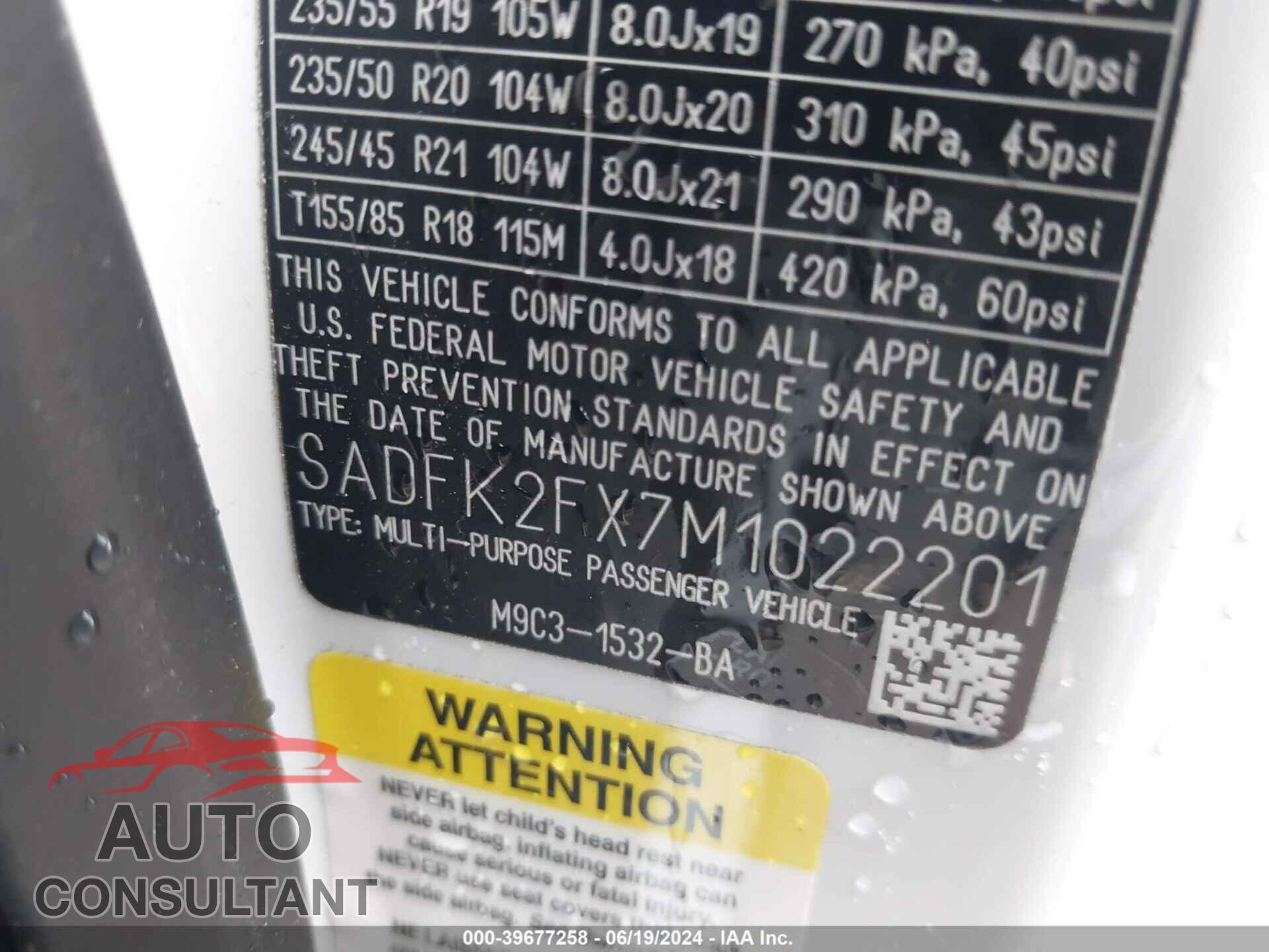 JAGUAR E-PACE 2021 - SADFK2FX7M1022201