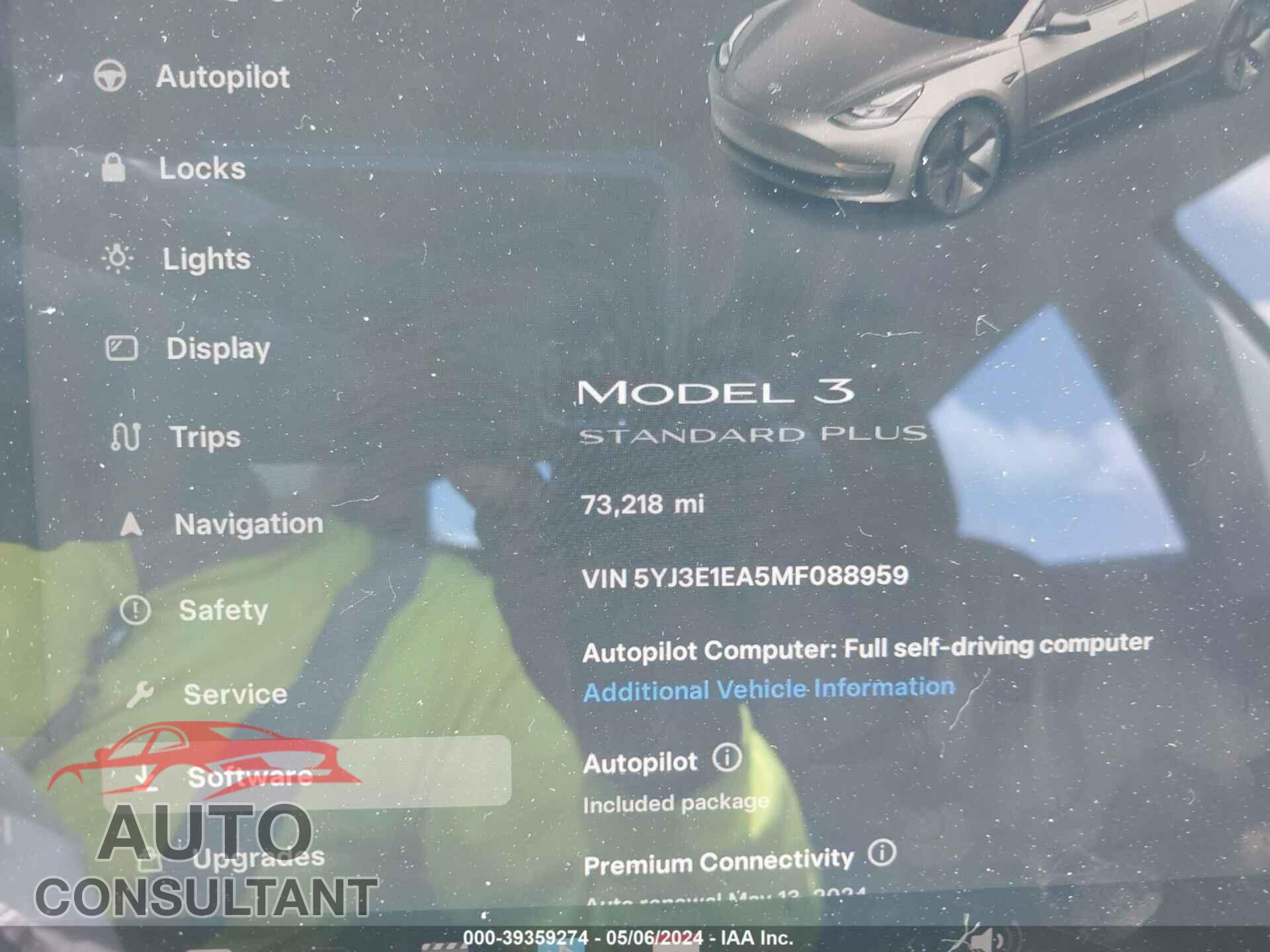 TESLA MODEL 3 2021 - 5YJ3E1EA5MF088959