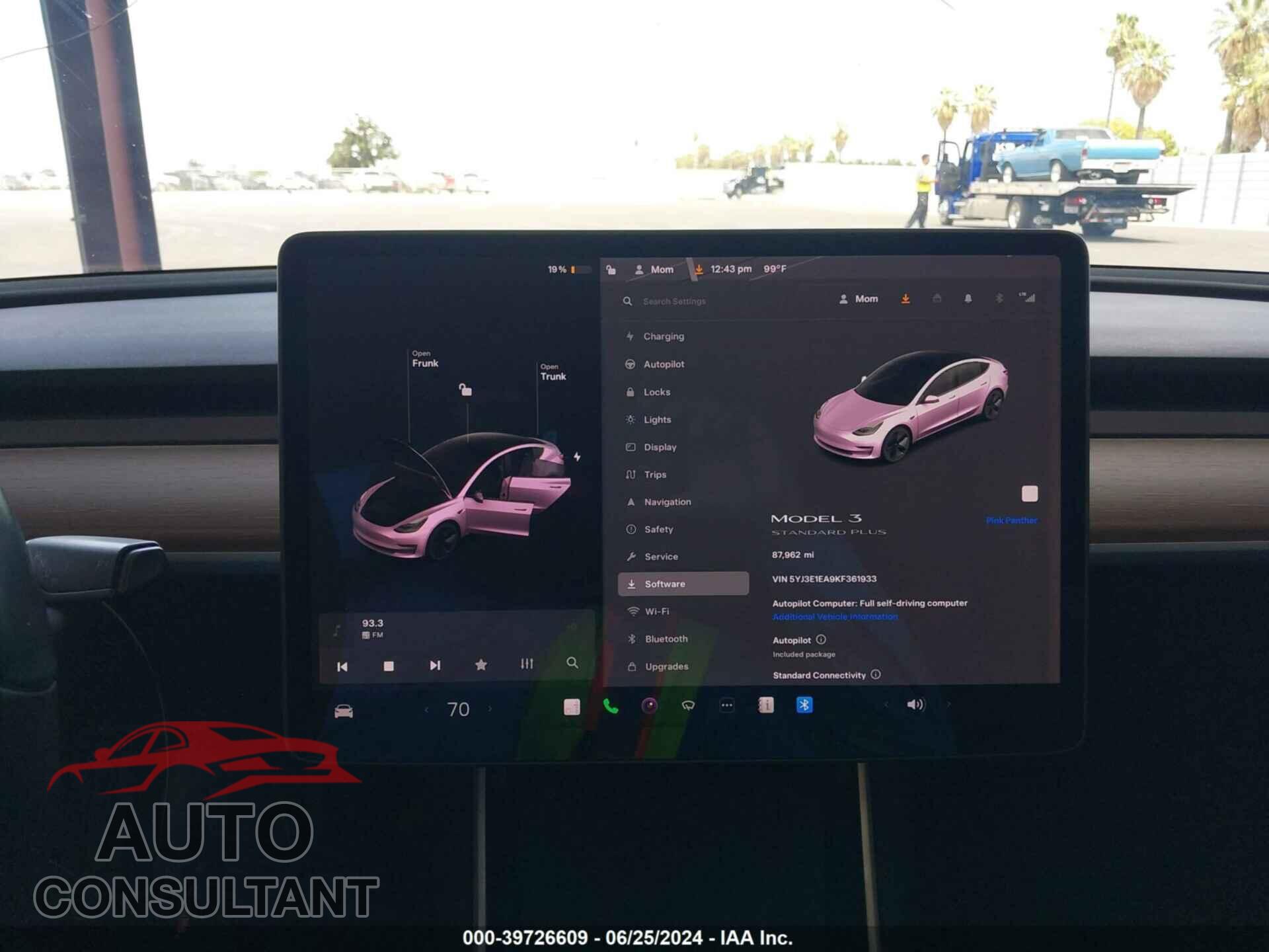TESLA MODEL 3 2019 - 5YJ3E1EA9KF361933