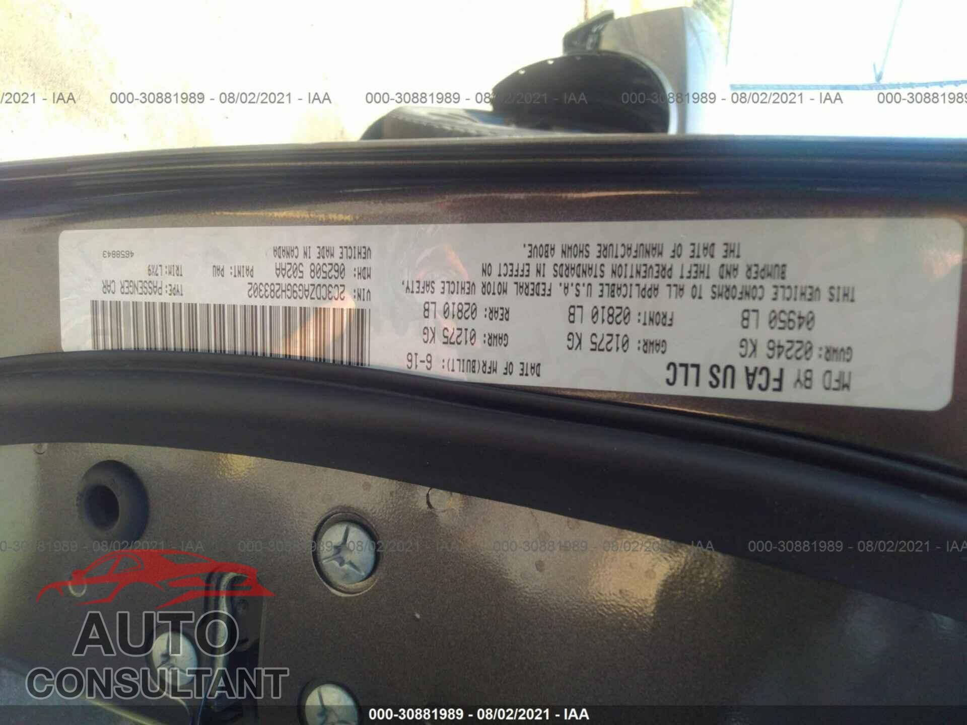 DODGE CHALLENGER 2016 - 2C3CDZAG9GH283302