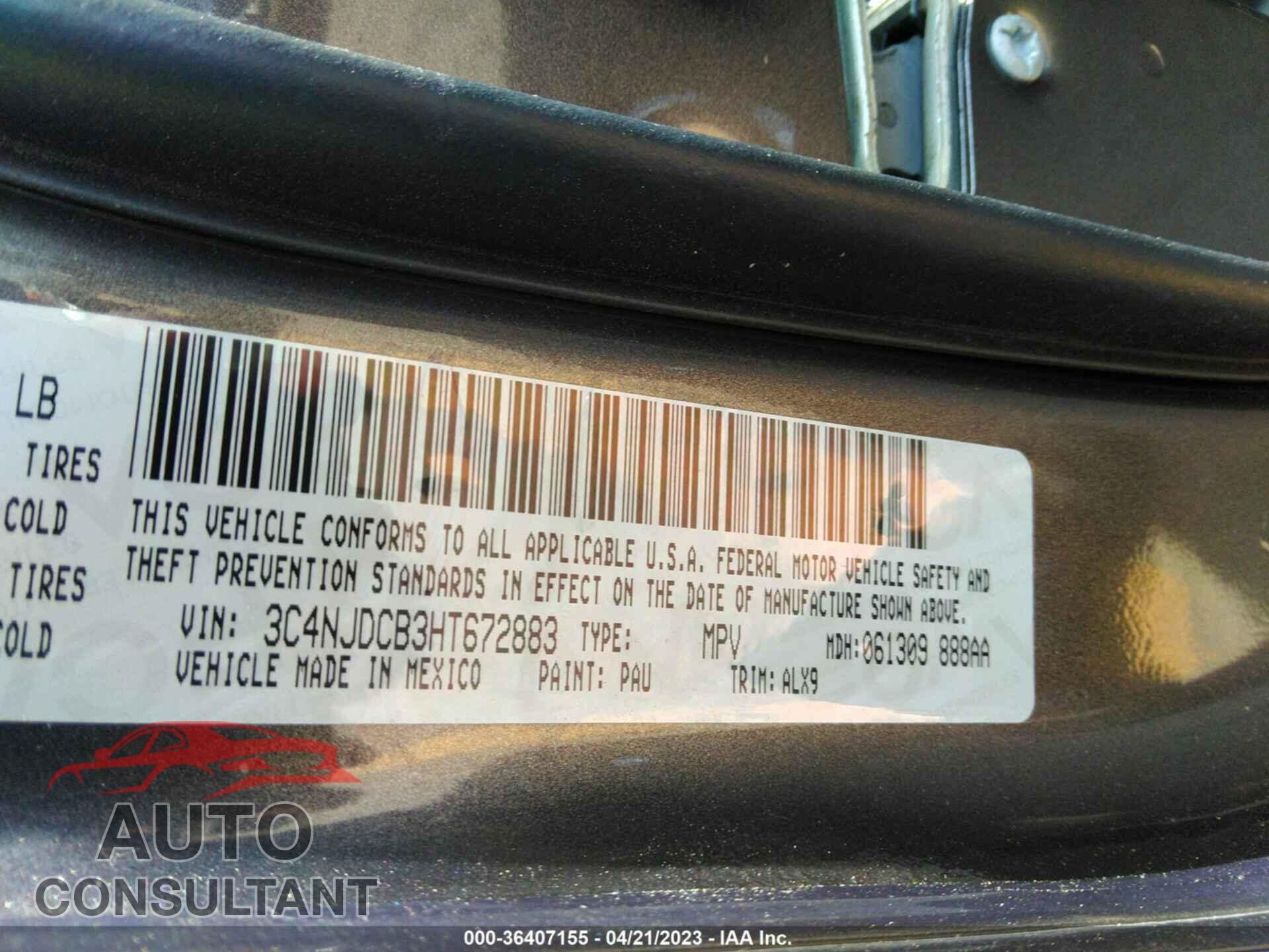 JEEP COMPASS 2017 - 3C4NJDCB3HT672883