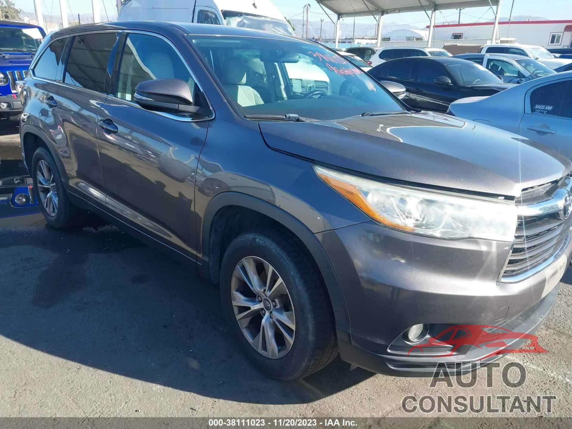TOYOTA HIGHLANDER 2016 - 5TDZKRFH5GS160255