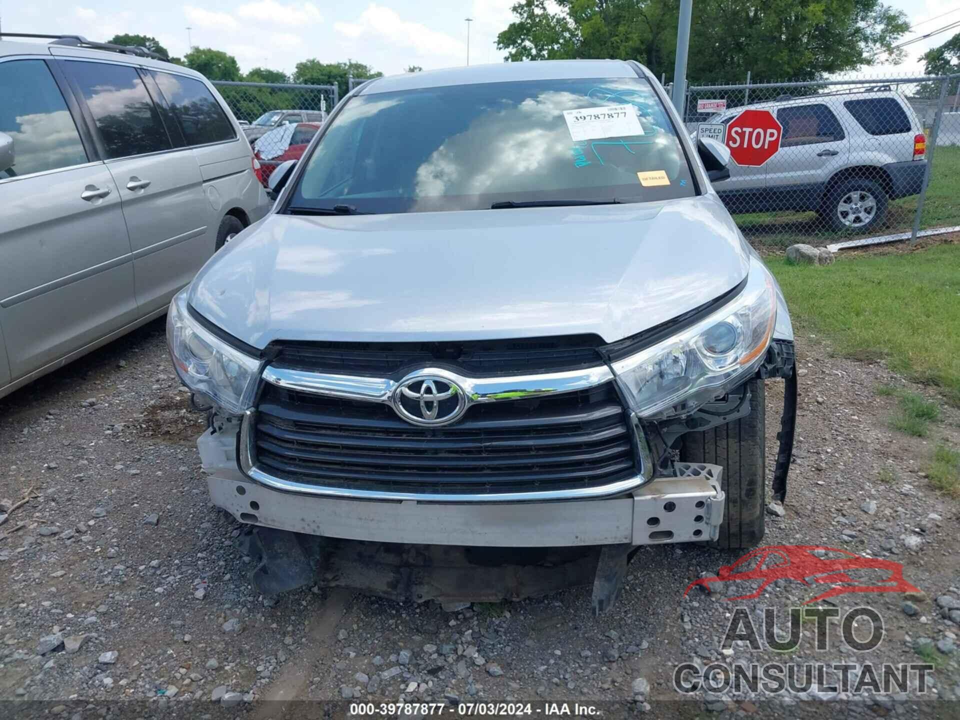 TOYOTA HIGHLANDER 2015 - 5TDBKRFH4FS117638