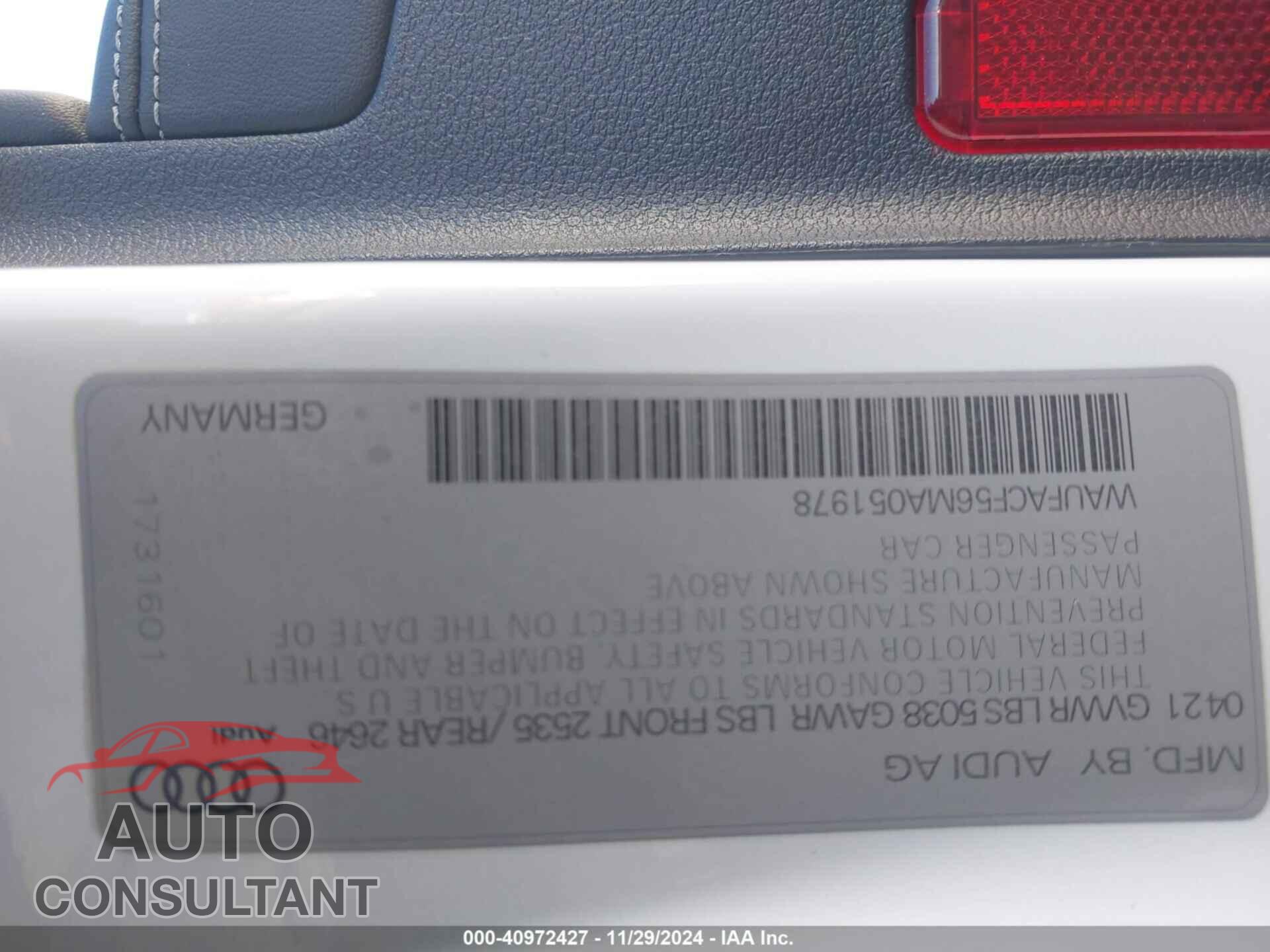 AUDI A5 SPORTBACK 2021 - WAUFACF56MA051978