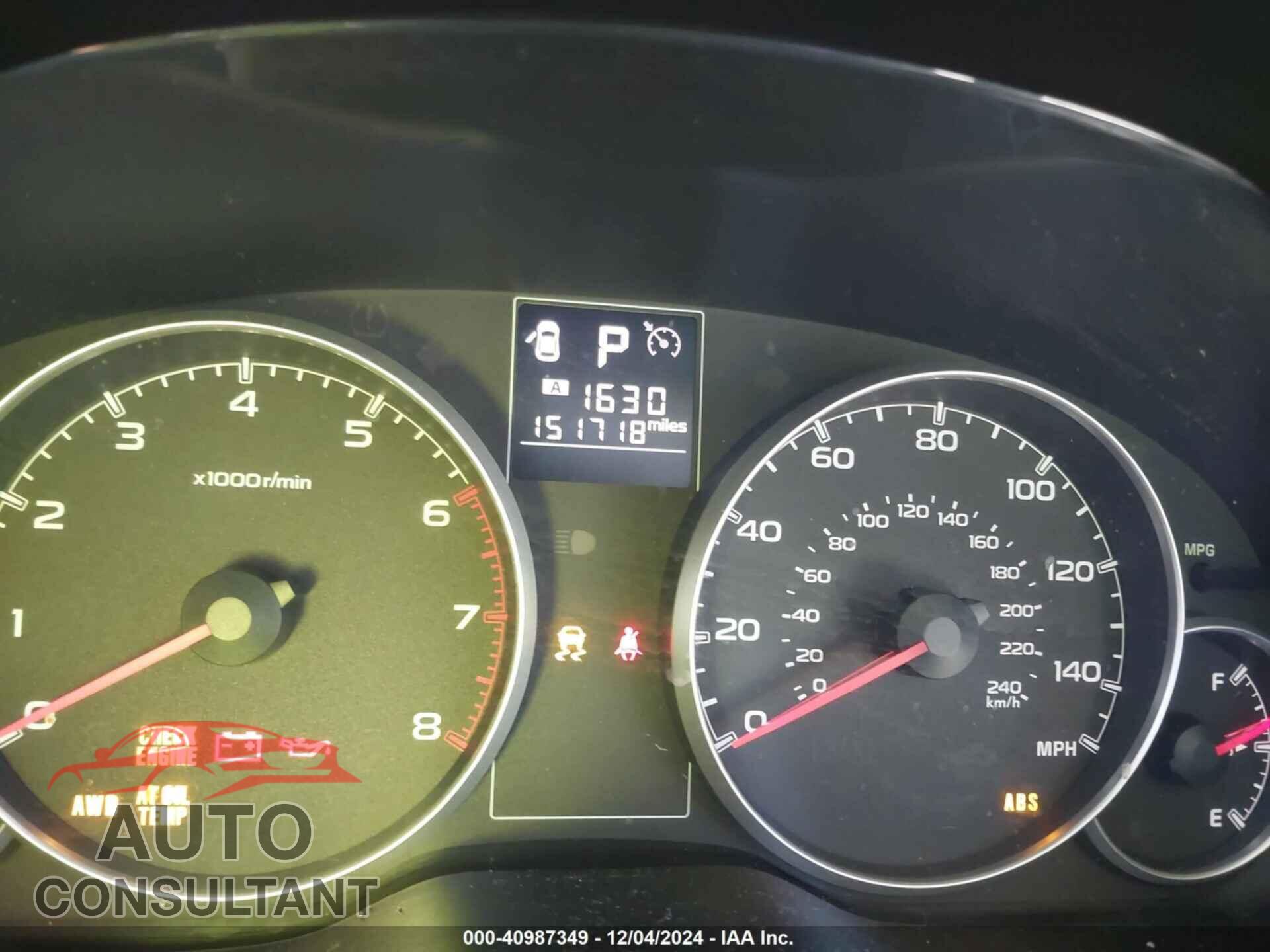 SUBARU LEGACY 2014 - 4S3BMBA67E3027200